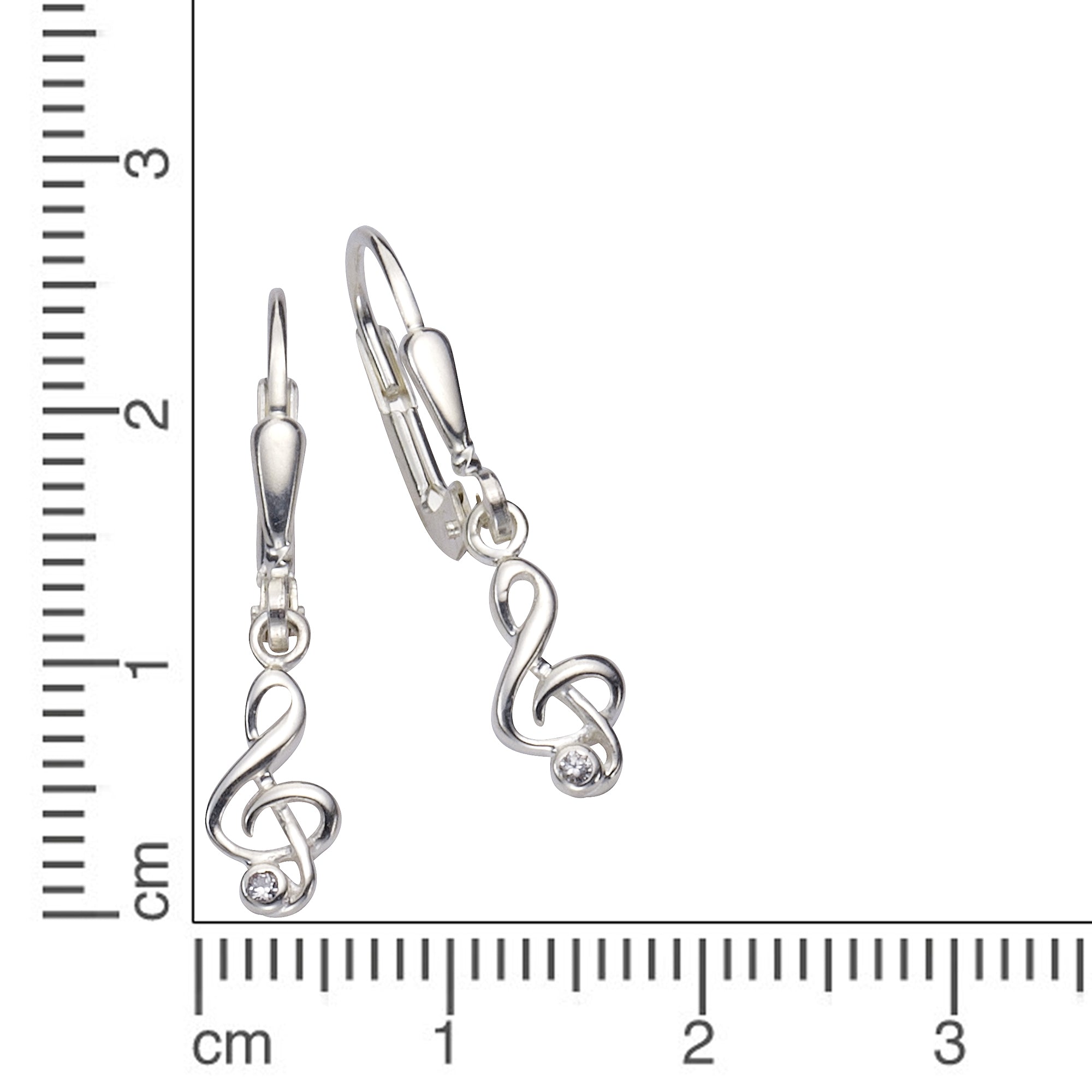 Ohrringe Silber 925 mit Notenschlüssel-Motiv