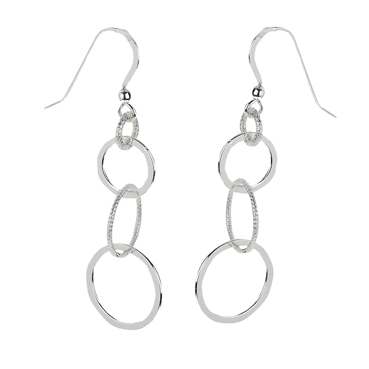 Ohrhaken 925 Silber Ringe rhodiniert
