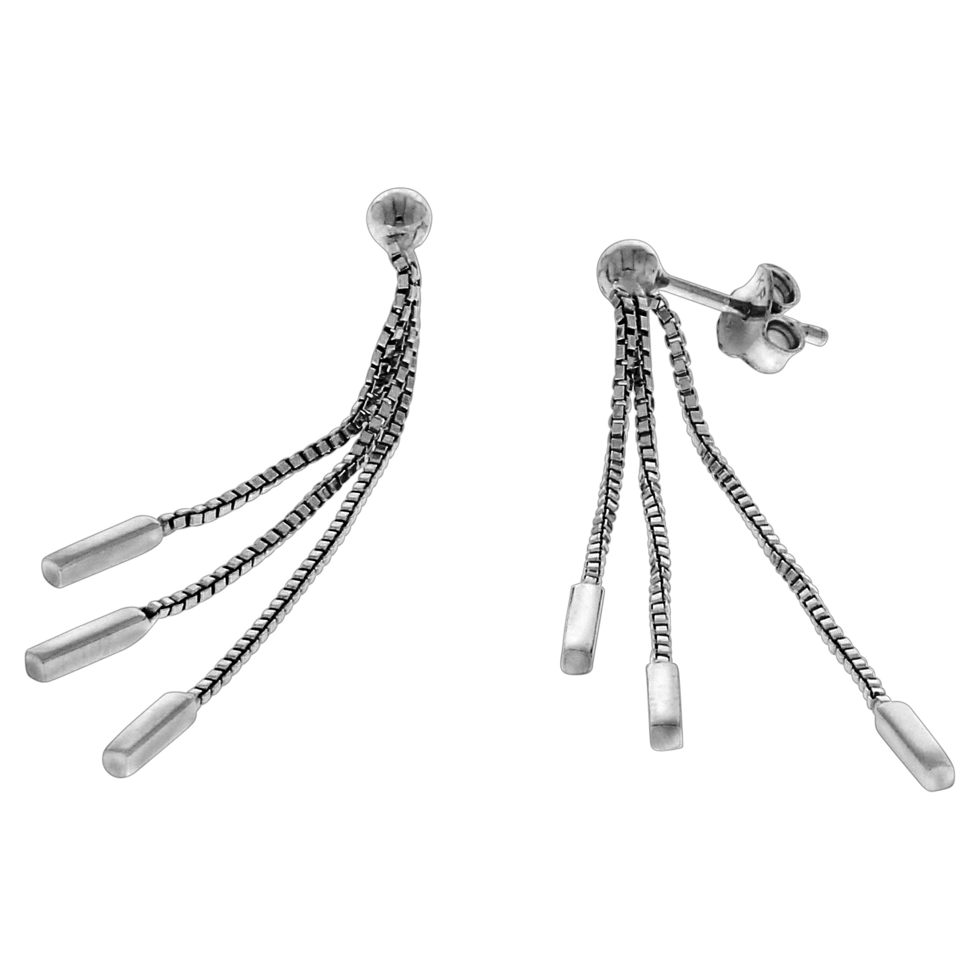 Ohrhänger 925 Silber 3-reihig