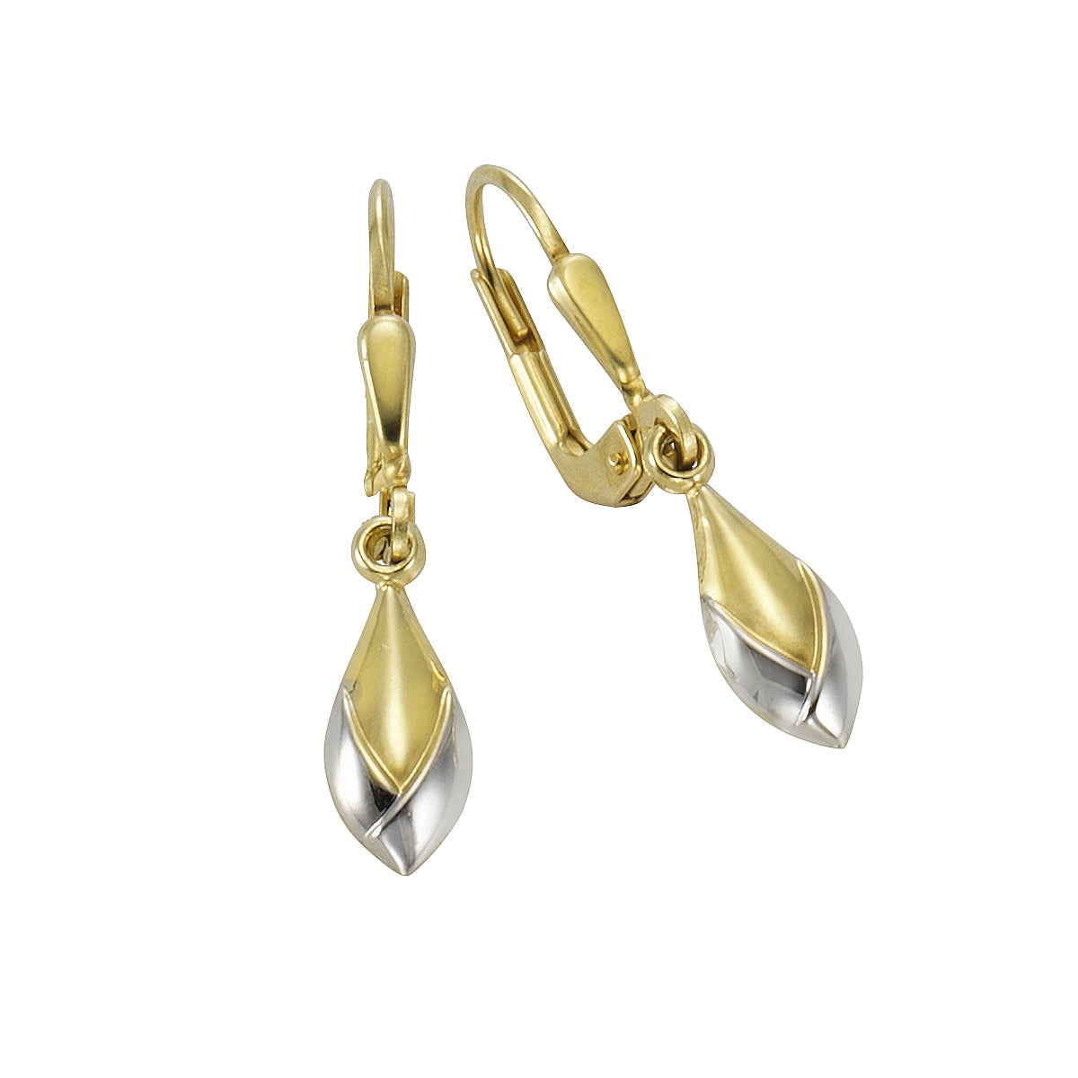 Ohrhänger 333 Gold bicolor 26mm lang