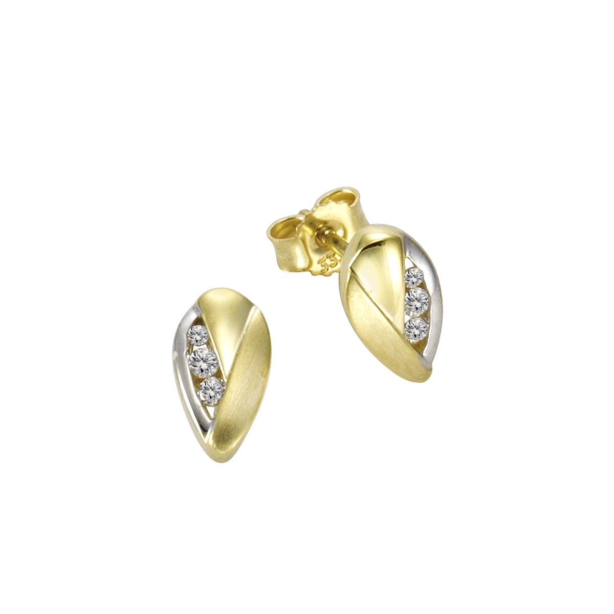 Ohrstecker 333 Gold 6x Zirkonia weiß