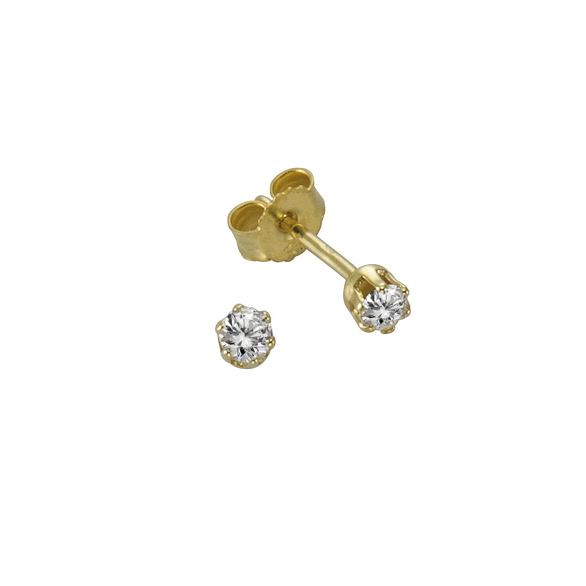 Ohrstecker 333 Gold Zirkonia weiß 2,75mm