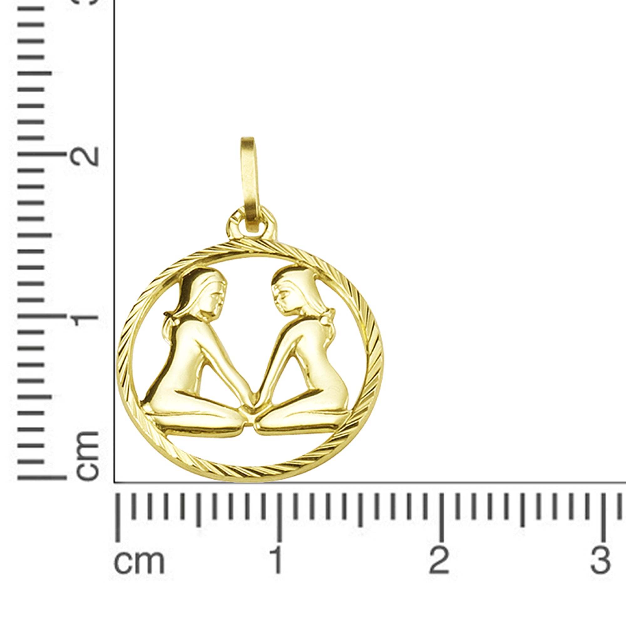 Anhänger 333/- Gelbgold Sternzeichen Zwillinge