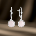 Ohrringe Silber 925 mitechtem Rosenquarz