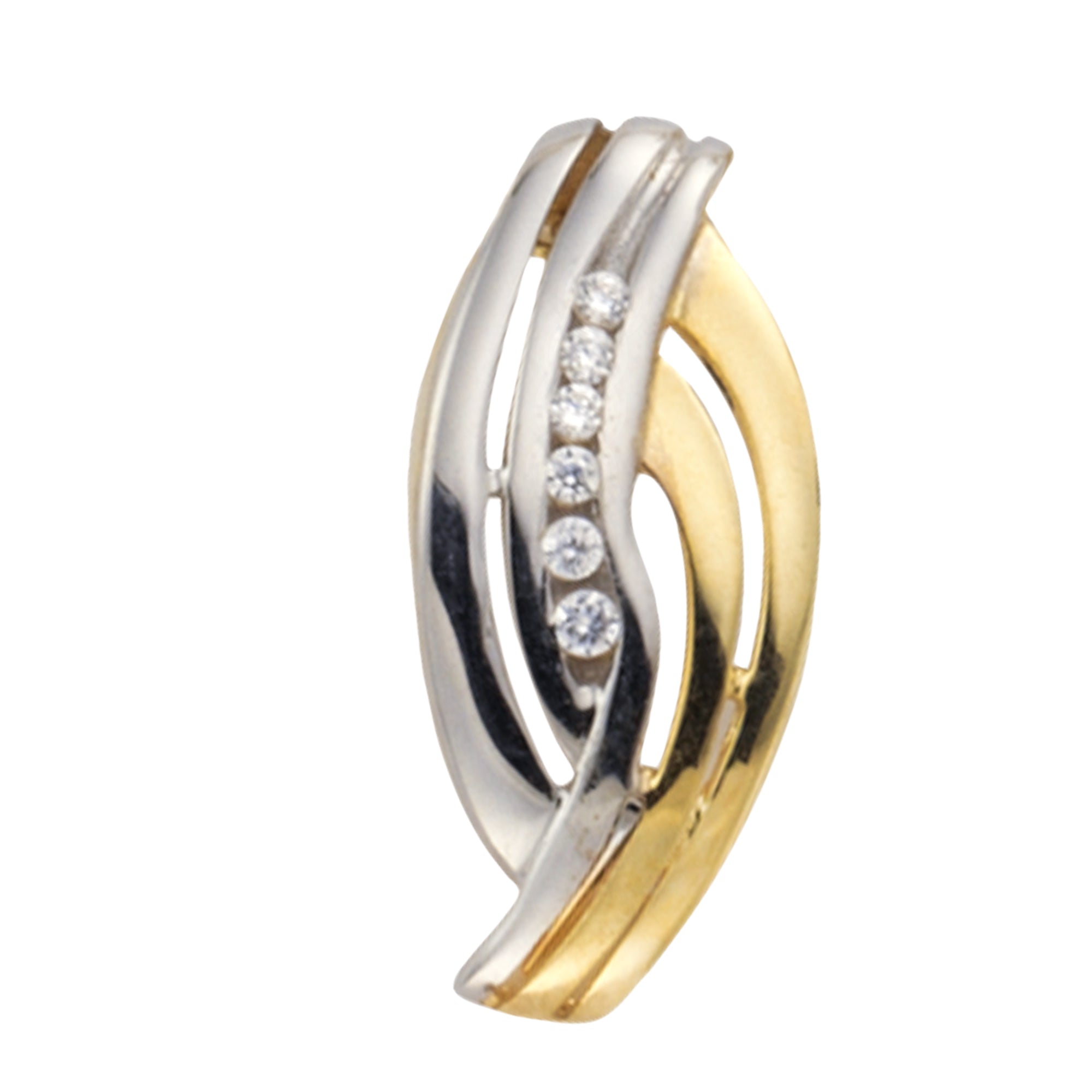 Anhänger 333/- Gelbgold bicolor 6x Zirkonia