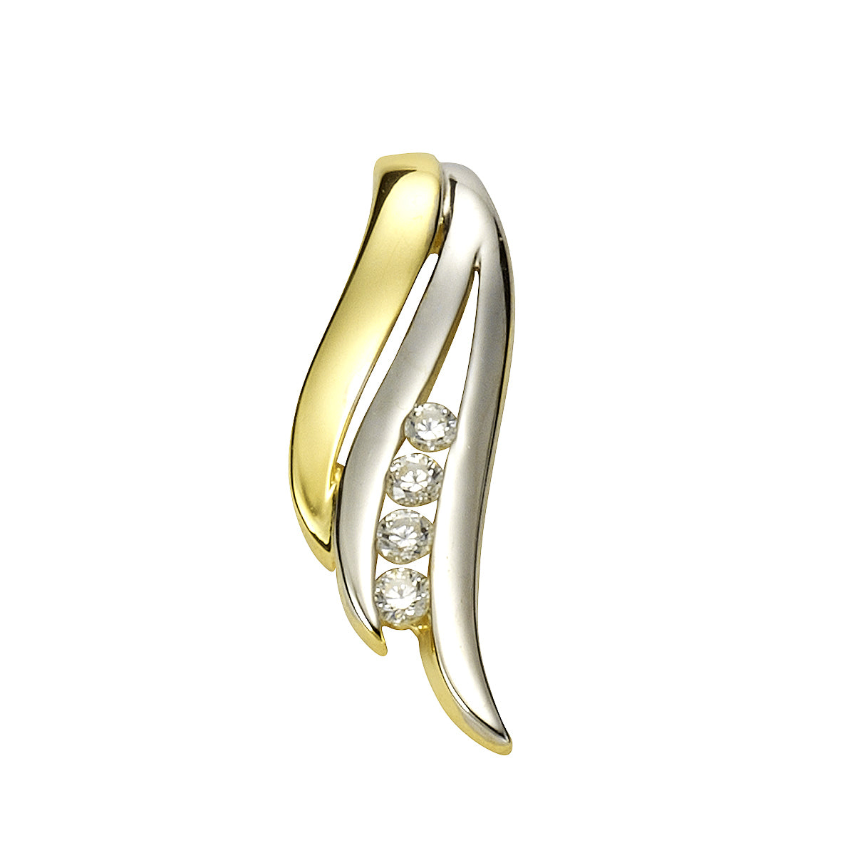 Anhänger 333/- Gelbgold bicolor 4x Zirkonia