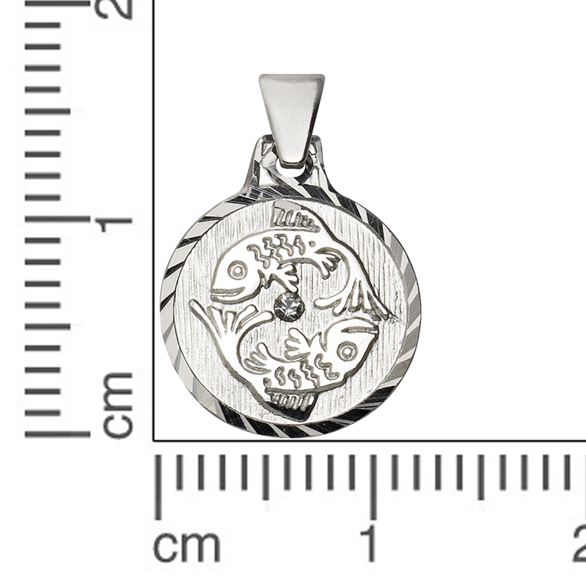 Anhänger 925/- Sterling Silber rhod. Fische