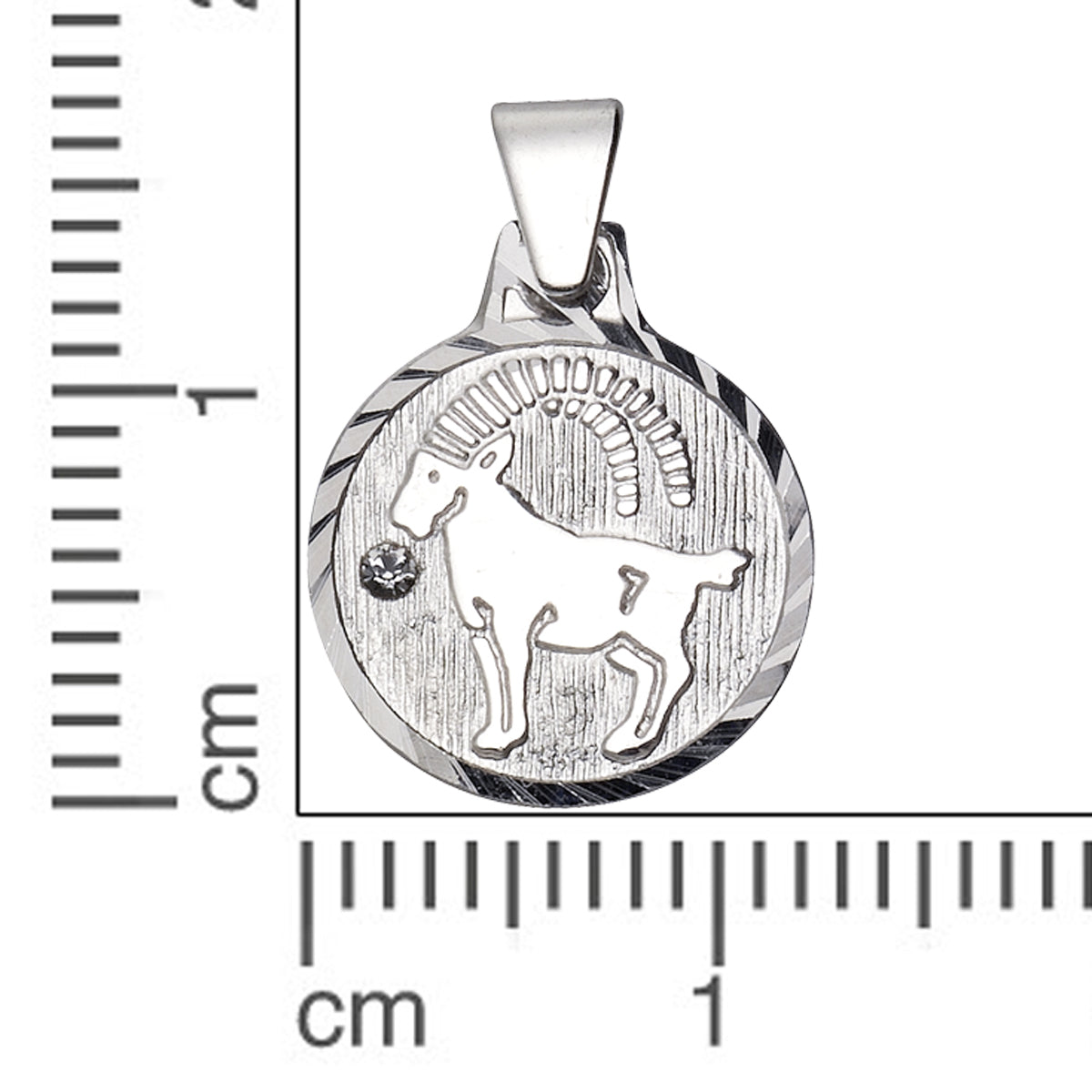 Anhänger 925/- Sterling Silber rhod. Steinbock