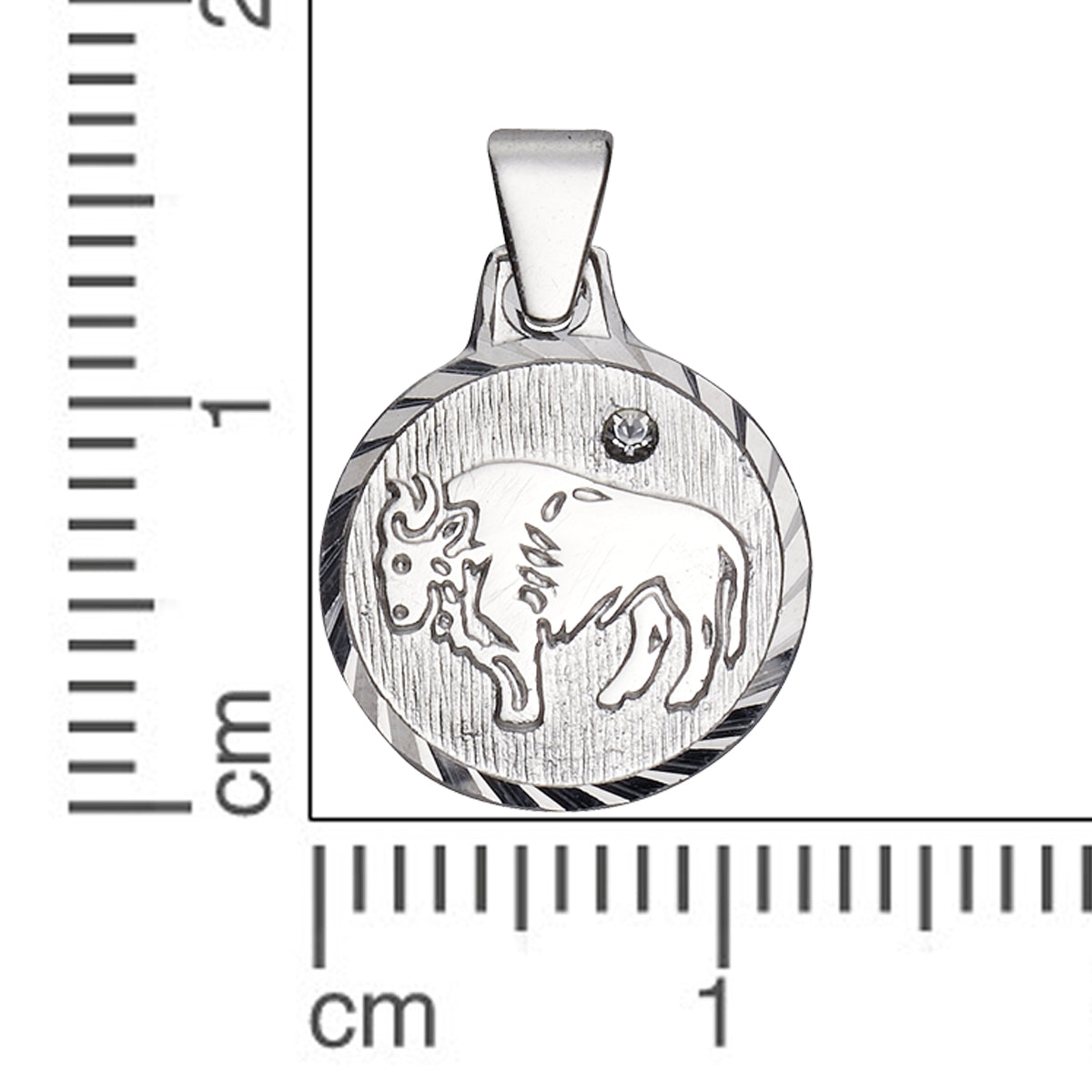 Anhänger 925/- Sterling Silber rhod. Stier