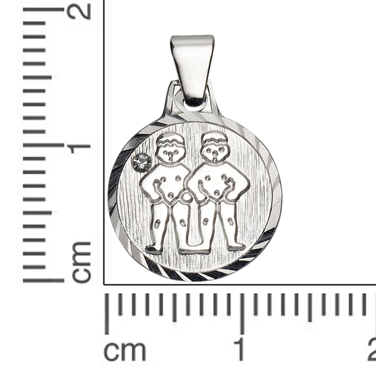 Anhänger 925/- Sterling Silber rhod. Zwillinge