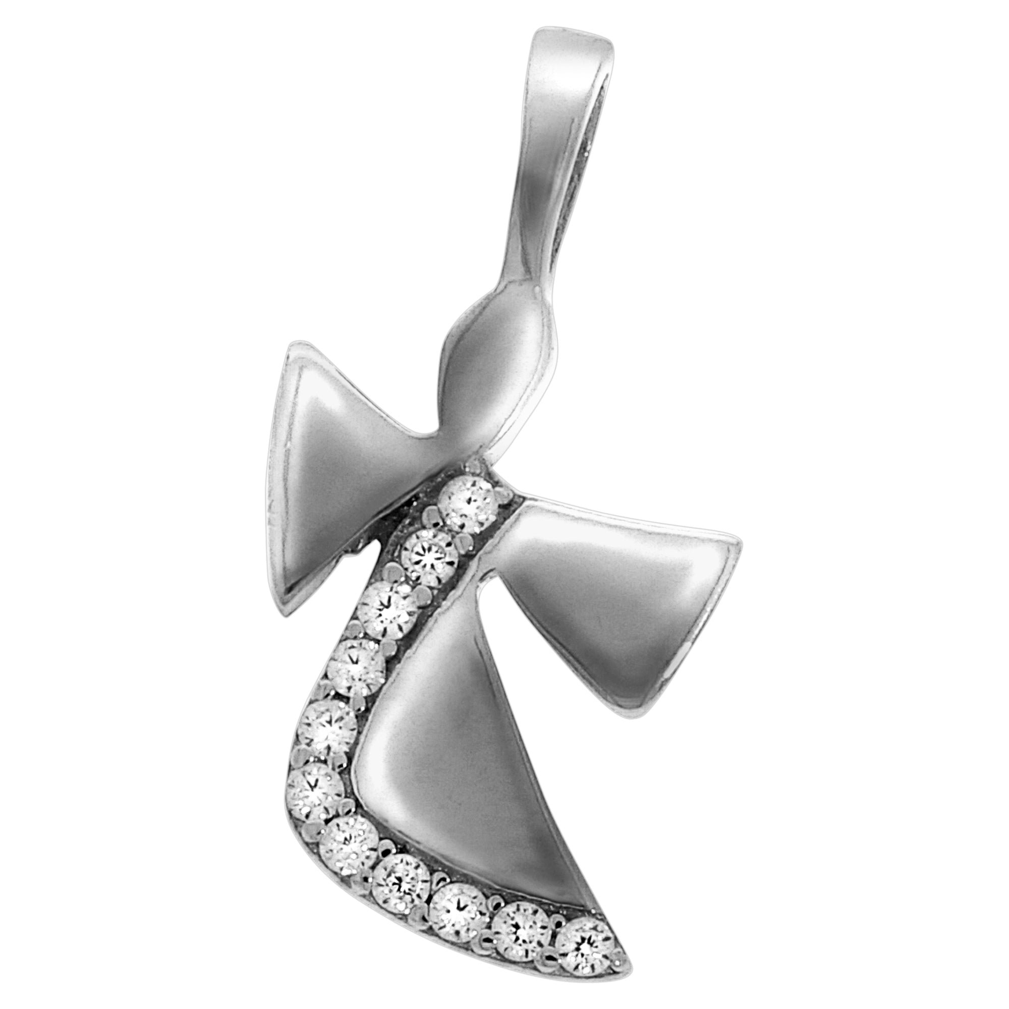 Anhänger 925 Silber Engel Zirkonia weiß