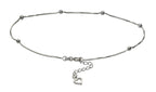 Schlichte Fußkette Silber 925 mit Kugeln, Wasserfest