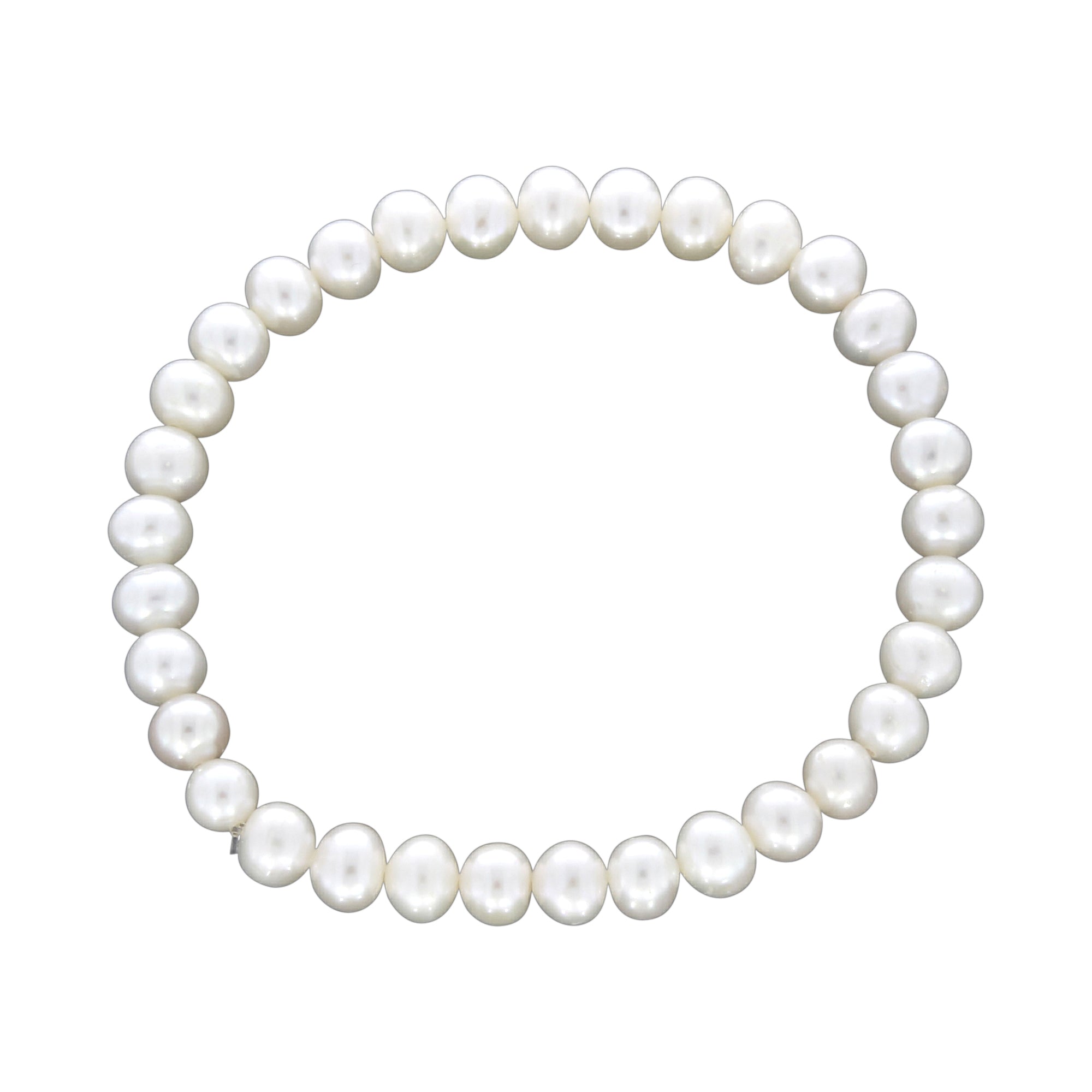 Armband Süßwasserzuchtperlen weiß 6mm