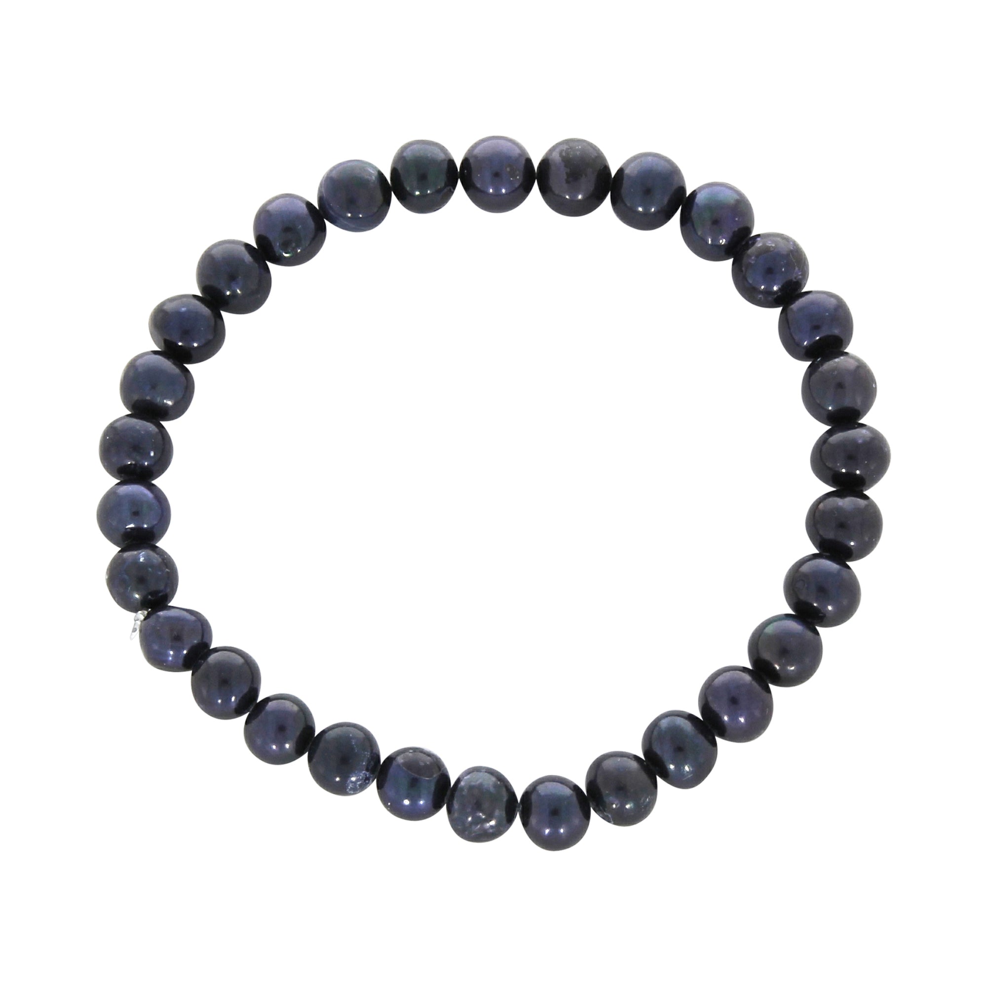Armband Süßwasserzuchtperlen schwarz 6mm