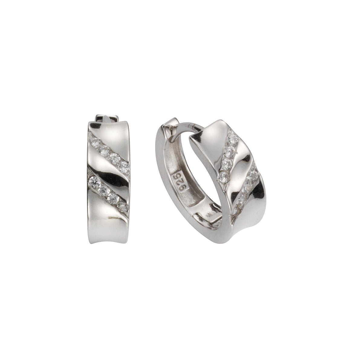 Klappcreolen 925 Silber 16x Zirkonia