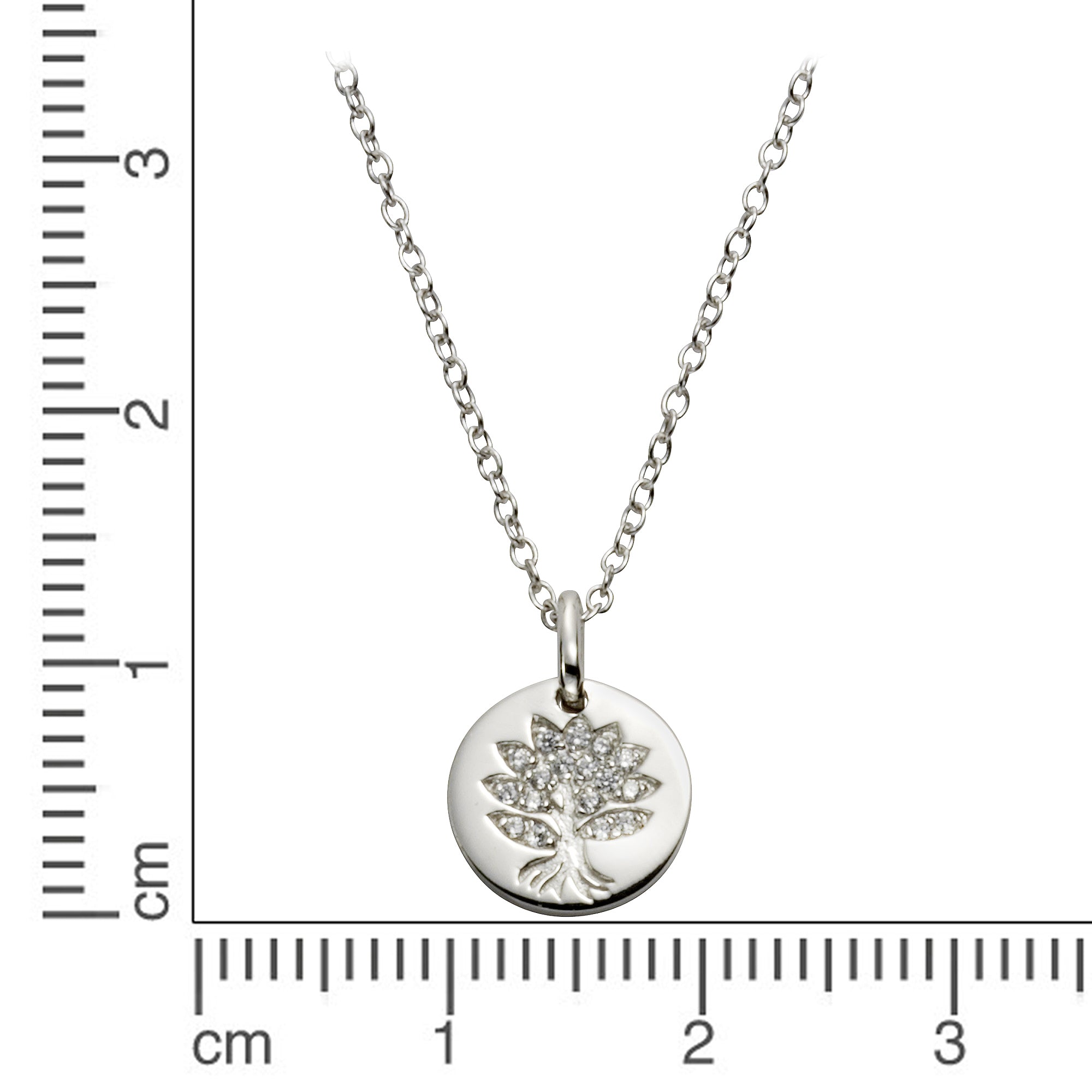Anhänger mit Kette 925 Sterling Silber  rhodiniert Lebensbaum