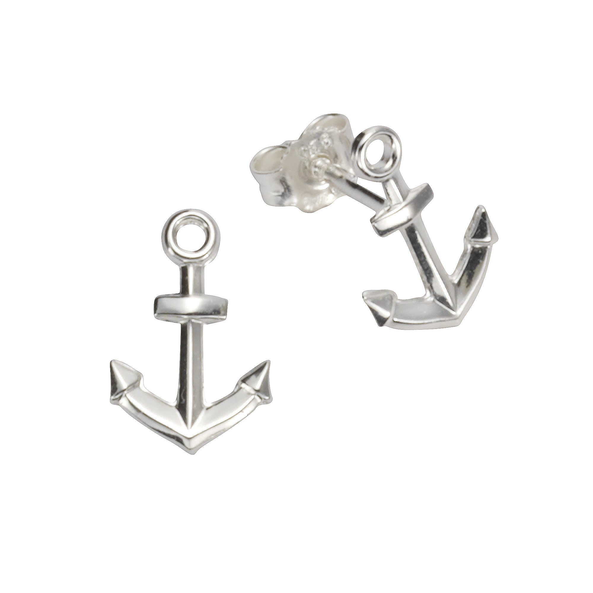 Ohrstecker 925 Silber rhodiniert Anker