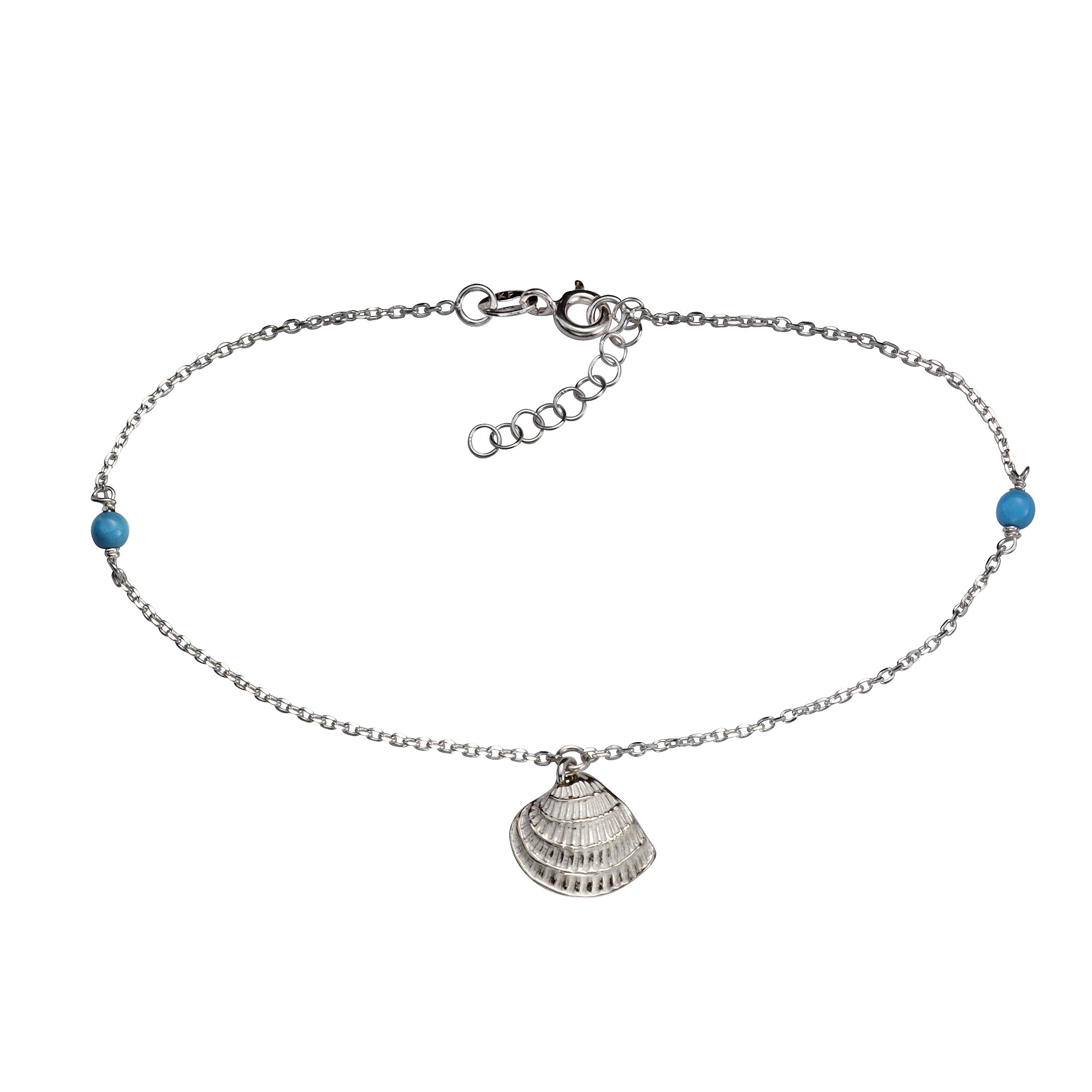 Fußkette 925 Silber Muschel