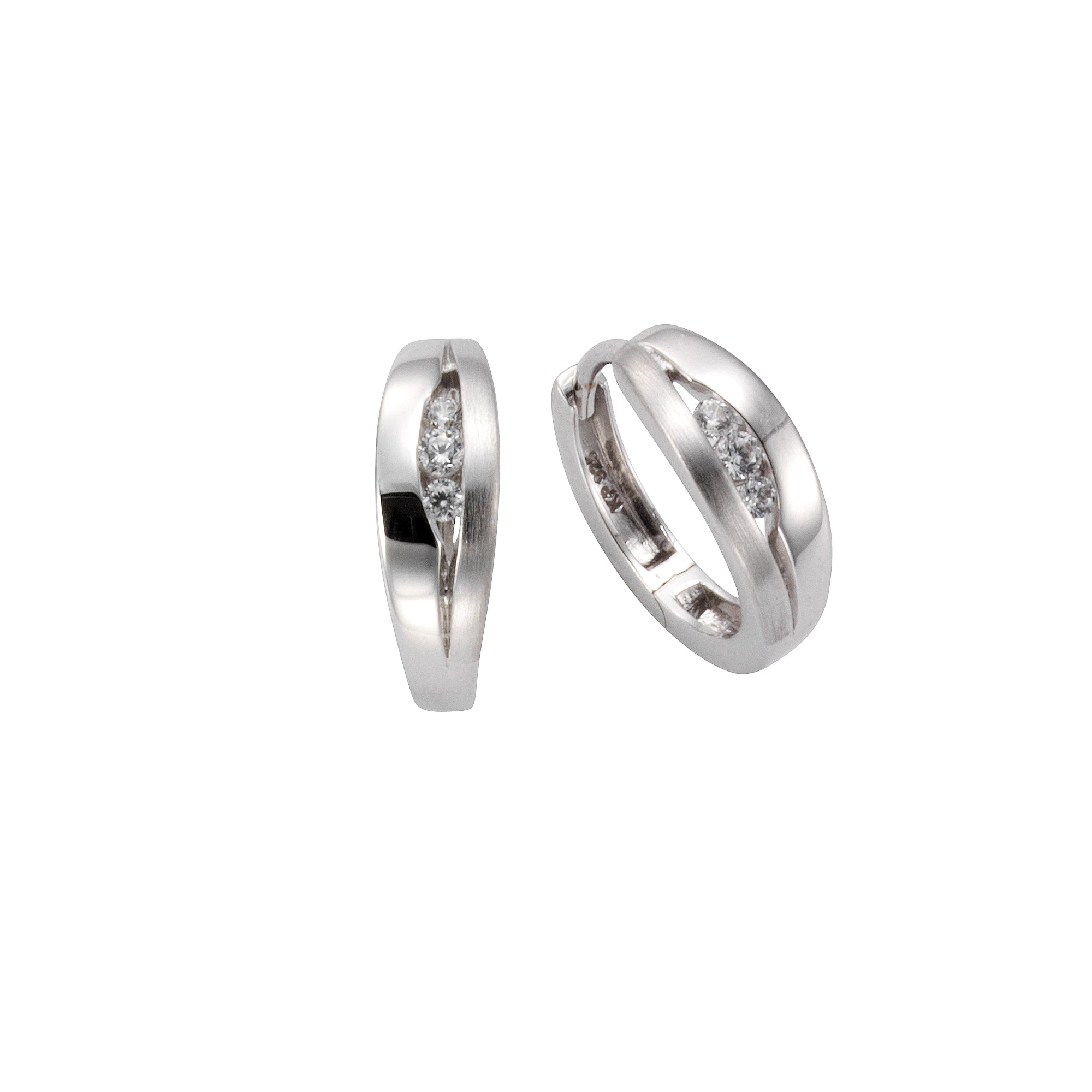 Klappcreolen 925 Silber Zirkonia