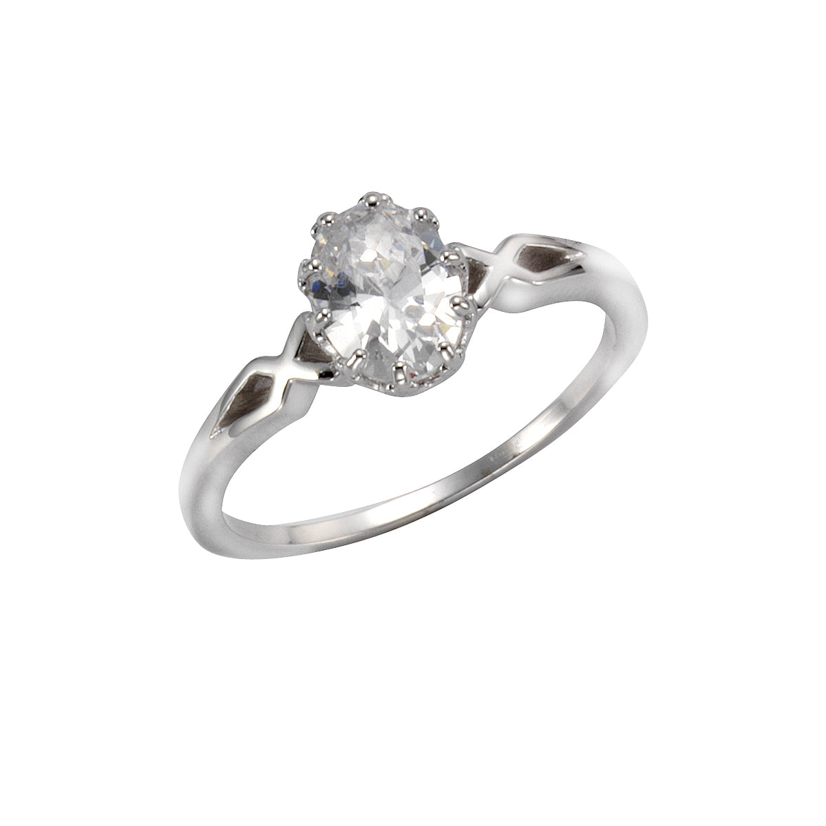 Ring Silber 925 Zirkonia weiß - Ringgröße: 060 (19,1)