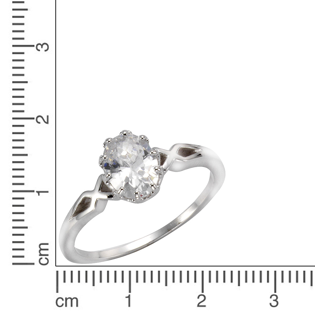 Ring Silber 925 Zirkonia weiß - Ringgröße: 052 (16,6)