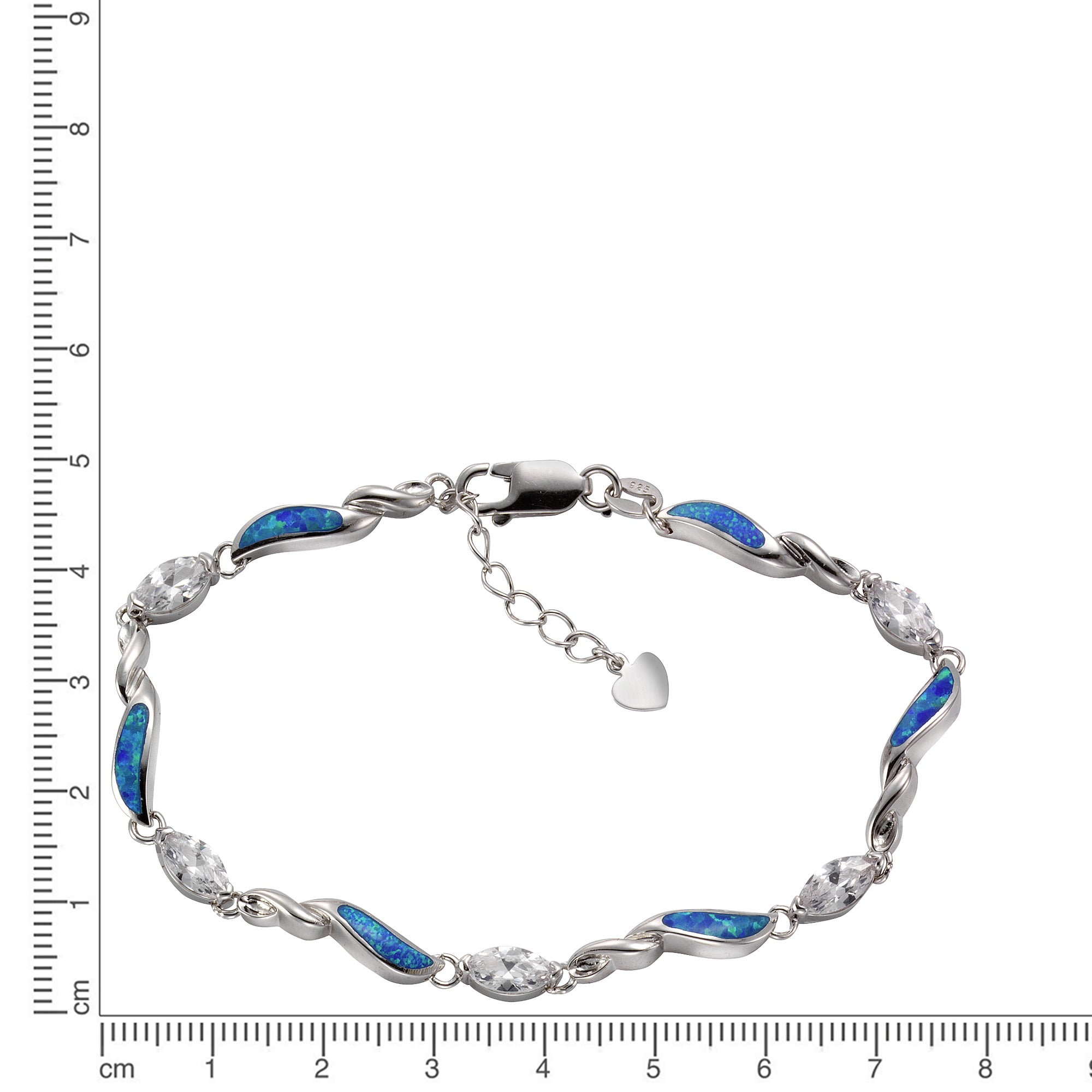 Armband 925/- Sterling Silber synth. Opal Zirkonia