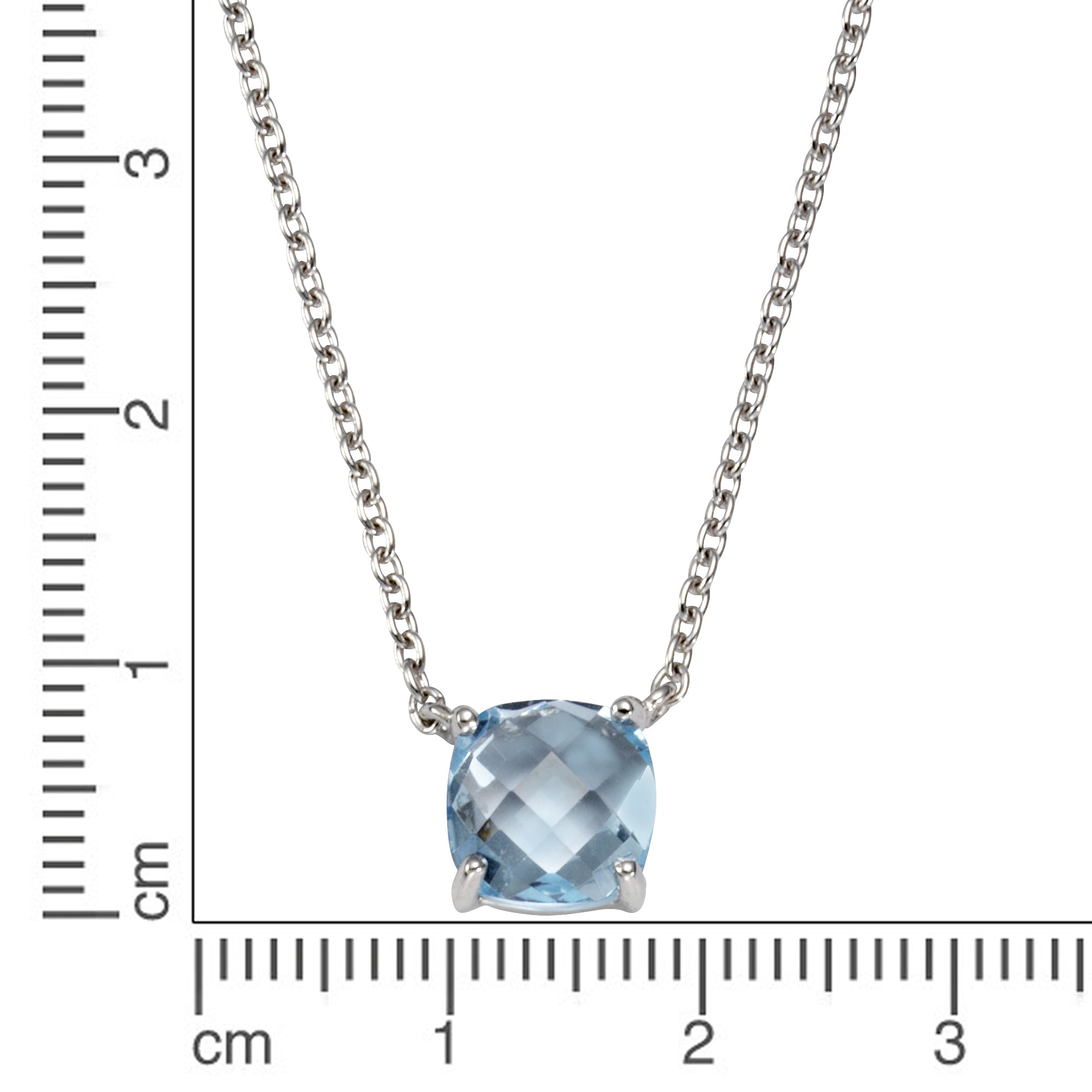 Collier 925/- Sterling Silber Blautopas (beh.)