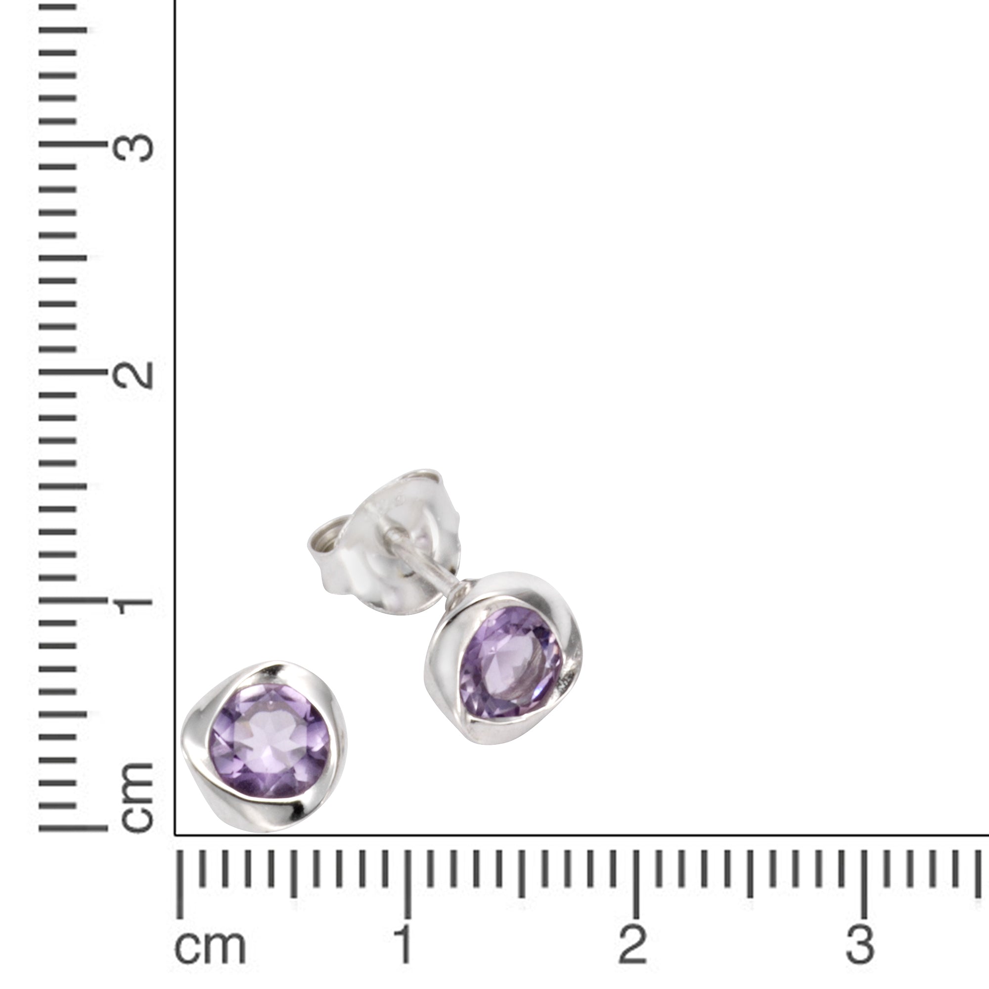 Ohrringe Silber 925 rhodiniert mit echtem Amethyst