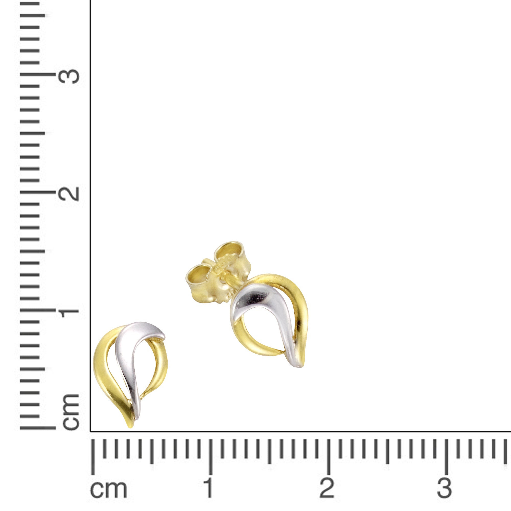 Ohrstecker 333 Gold zweifarbig