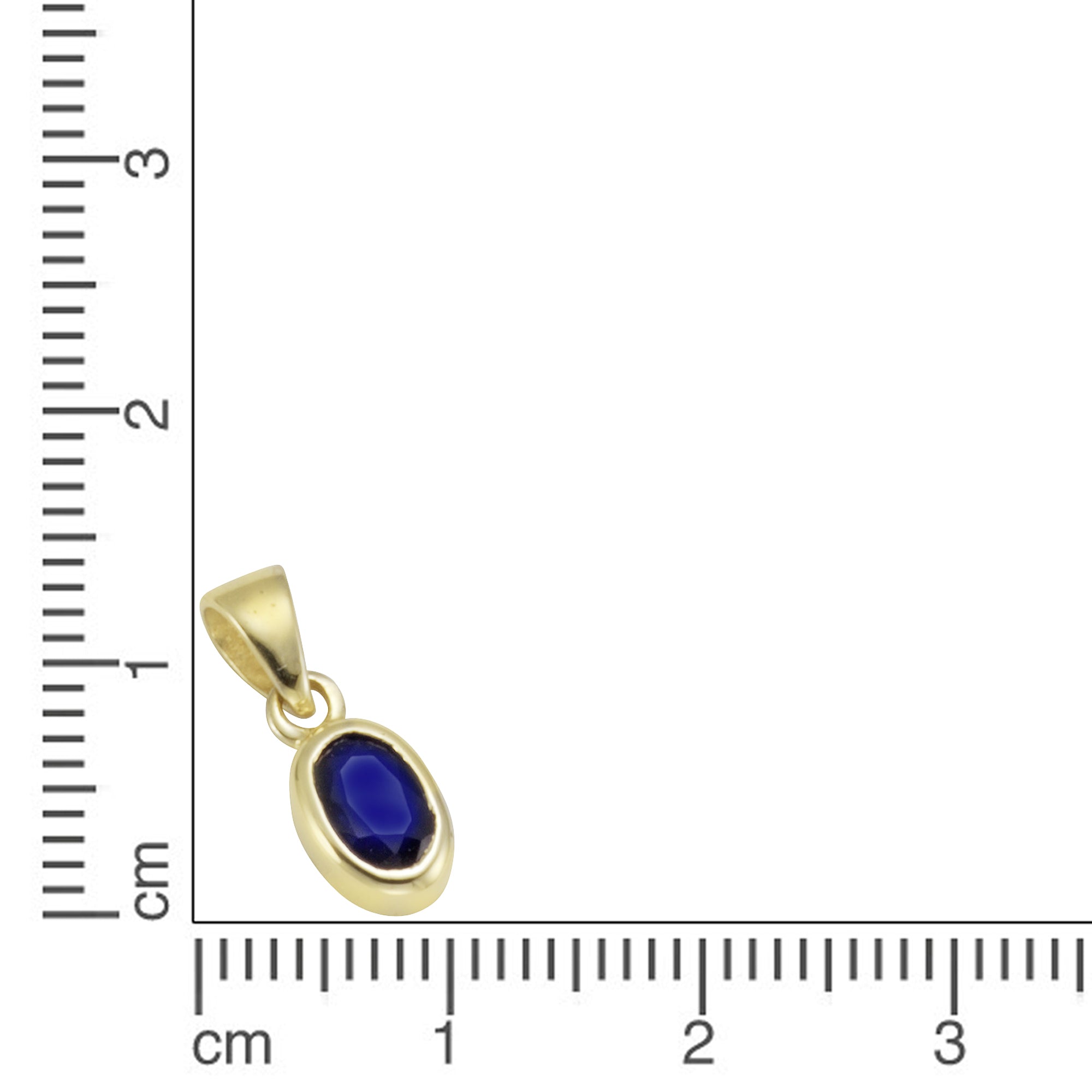 Anhänger 375/- Gelbgold mit Saphir
