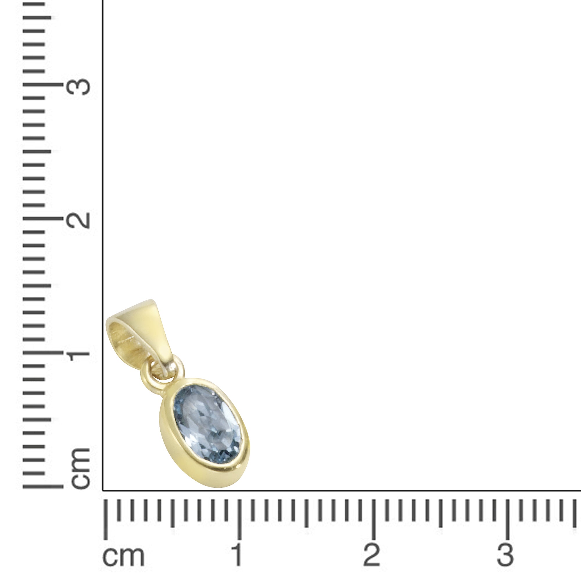 Anhänger 333/- Gelbgold mit Blautopas (beh.)