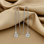 Durchzieh-Ohrringe 925-Sterling Silber rhodiniert Zirkonia