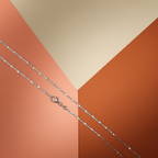 Collier 925/- Sterling Silber weiß Würfelelemente 50 cm