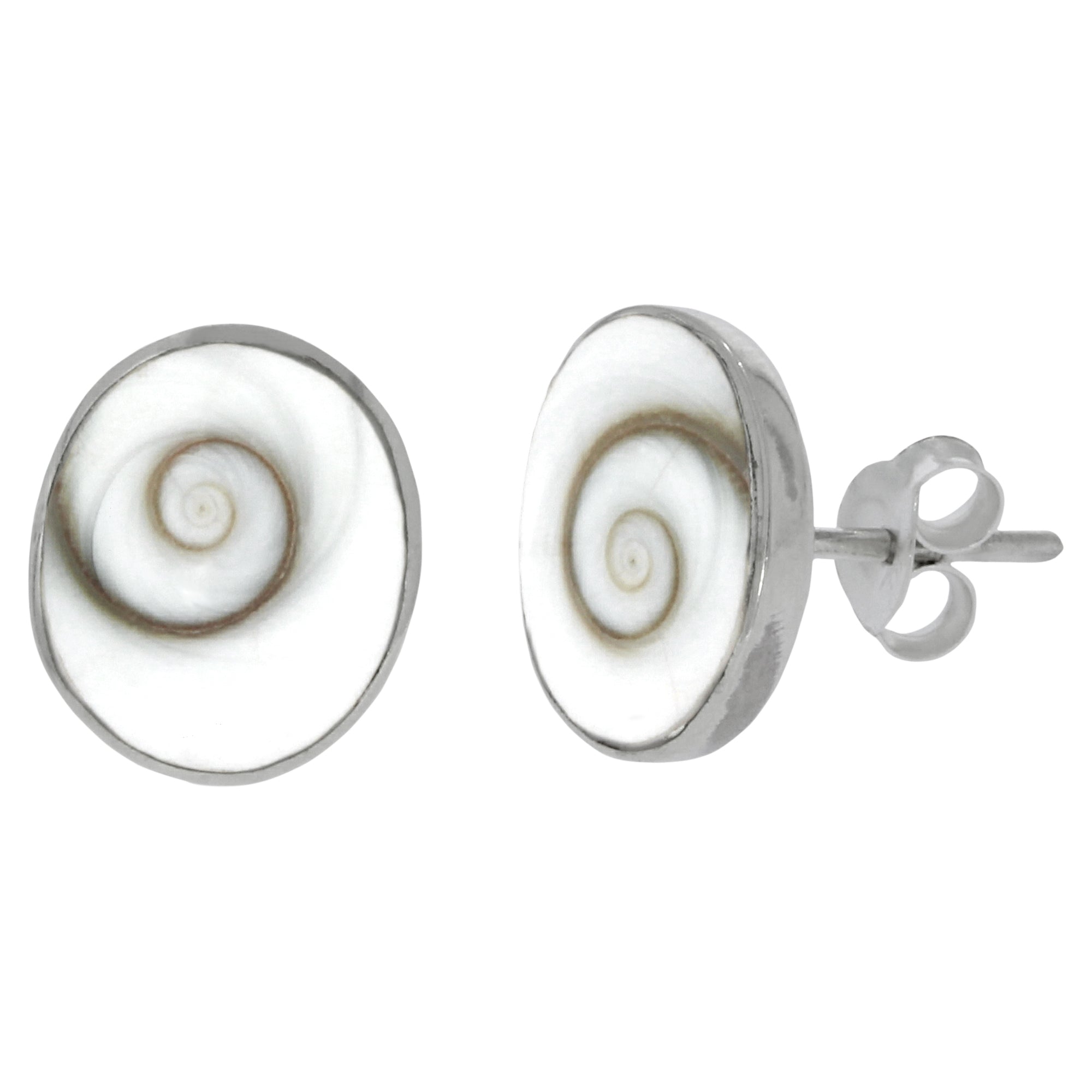 Ohrstecker 925 Silber Muschel  weiß
