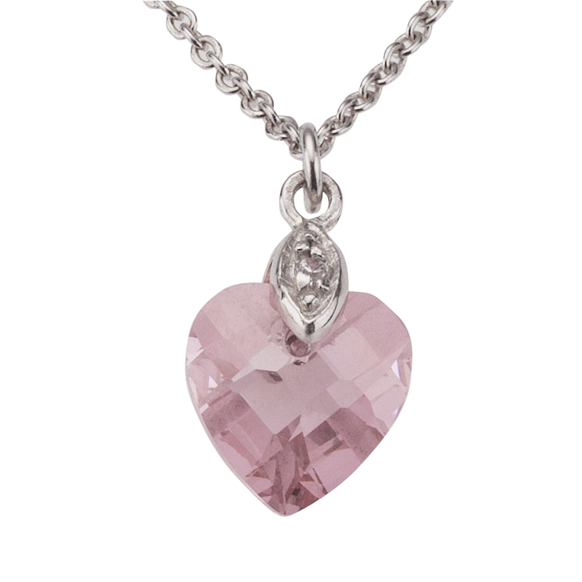 Anhänger mit Kette 925/- Sterling Silber Zirkonia pink