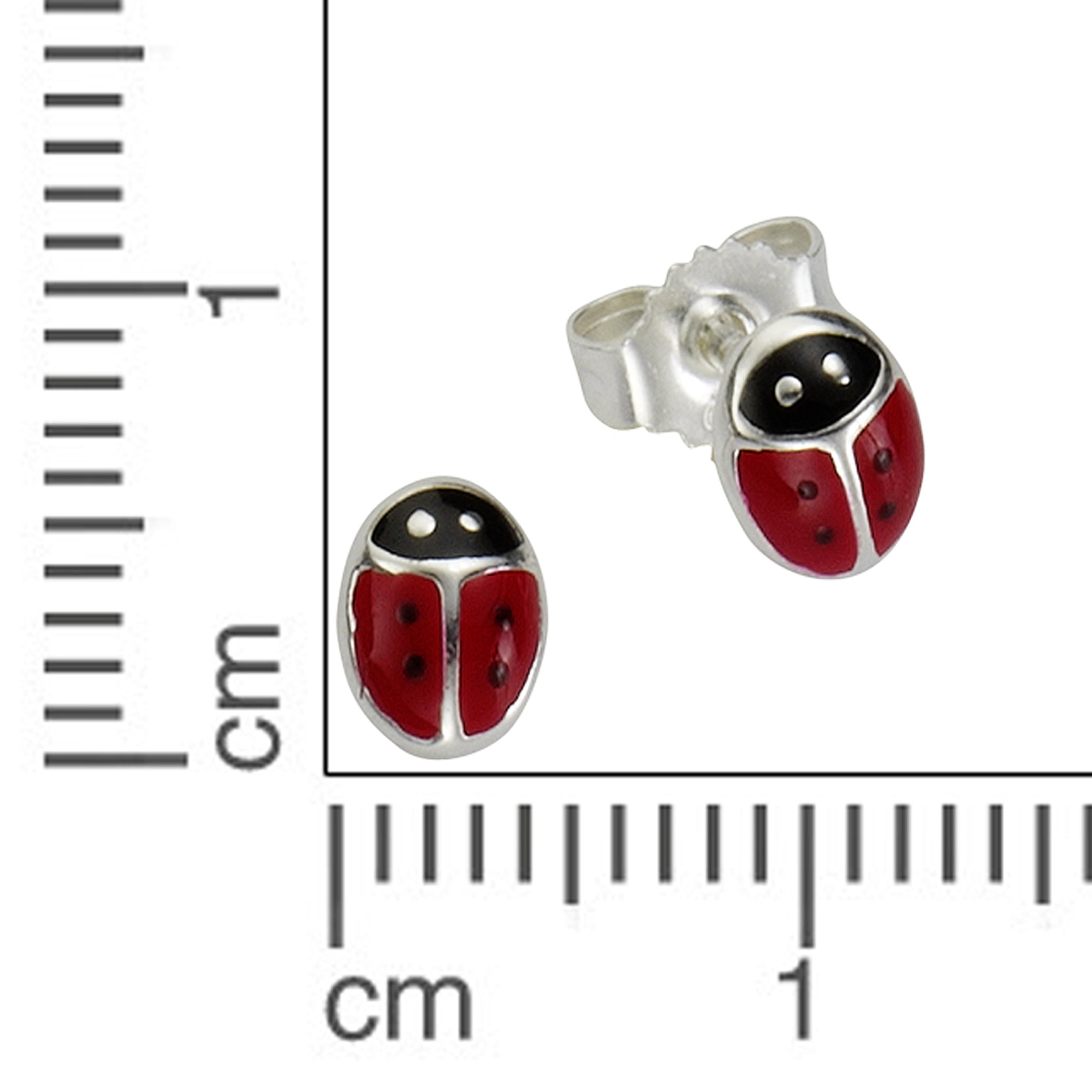 Ohrstecker 925 Sterling Silber Marienkäfer