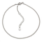 Fusskette Silber 925 Stern Motiv / Flexible Tragelänge  26+3cm