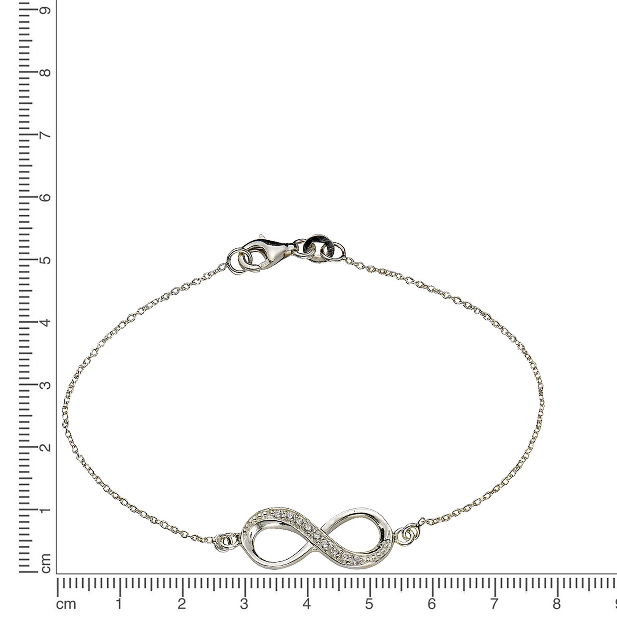 Armband Silber 925 mit Unendlichkeitszeichen 19cm lang