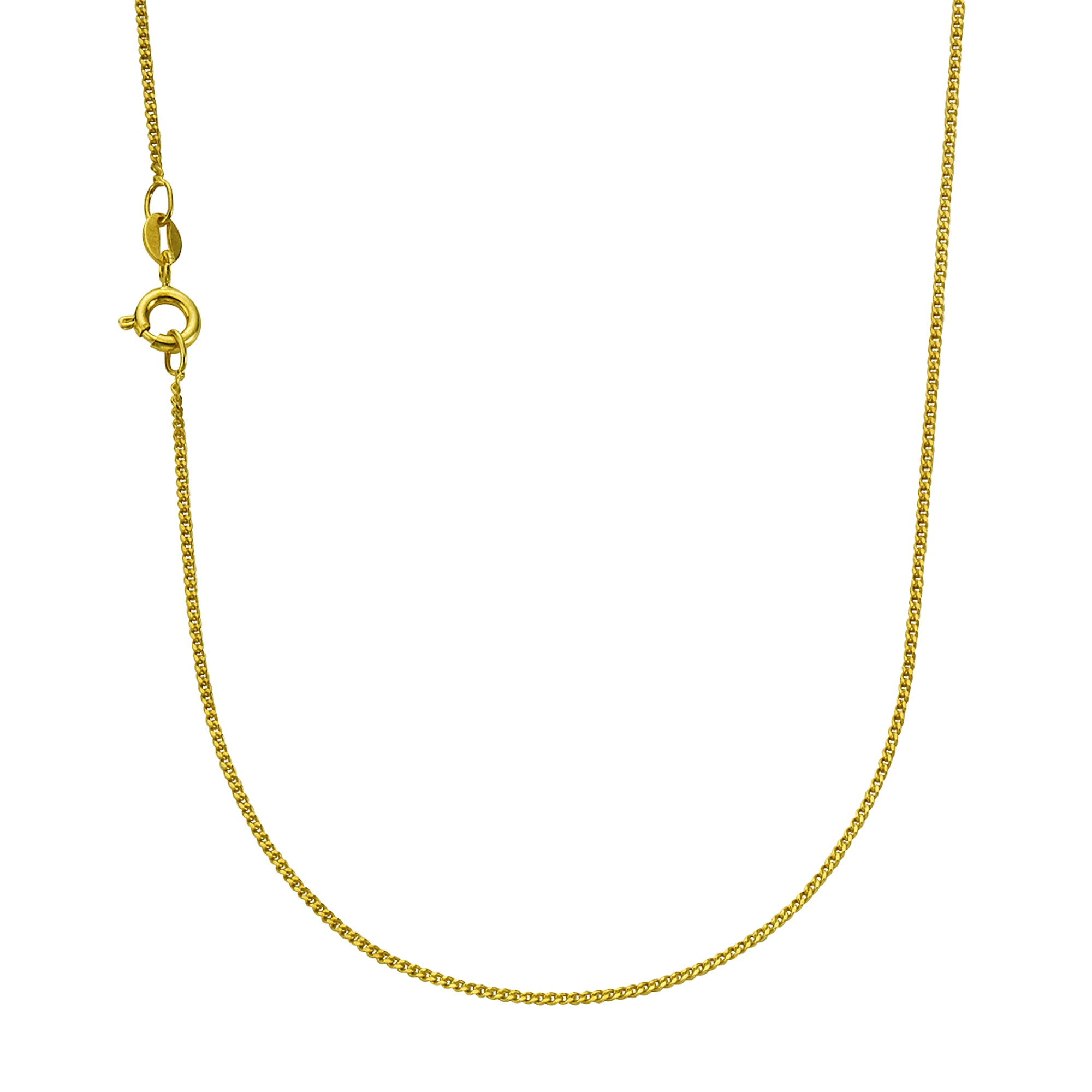 Kette Gold Damen ohne Anhänger – 925 Sterling Silber vergoldet – Panzerkette 45 cm
