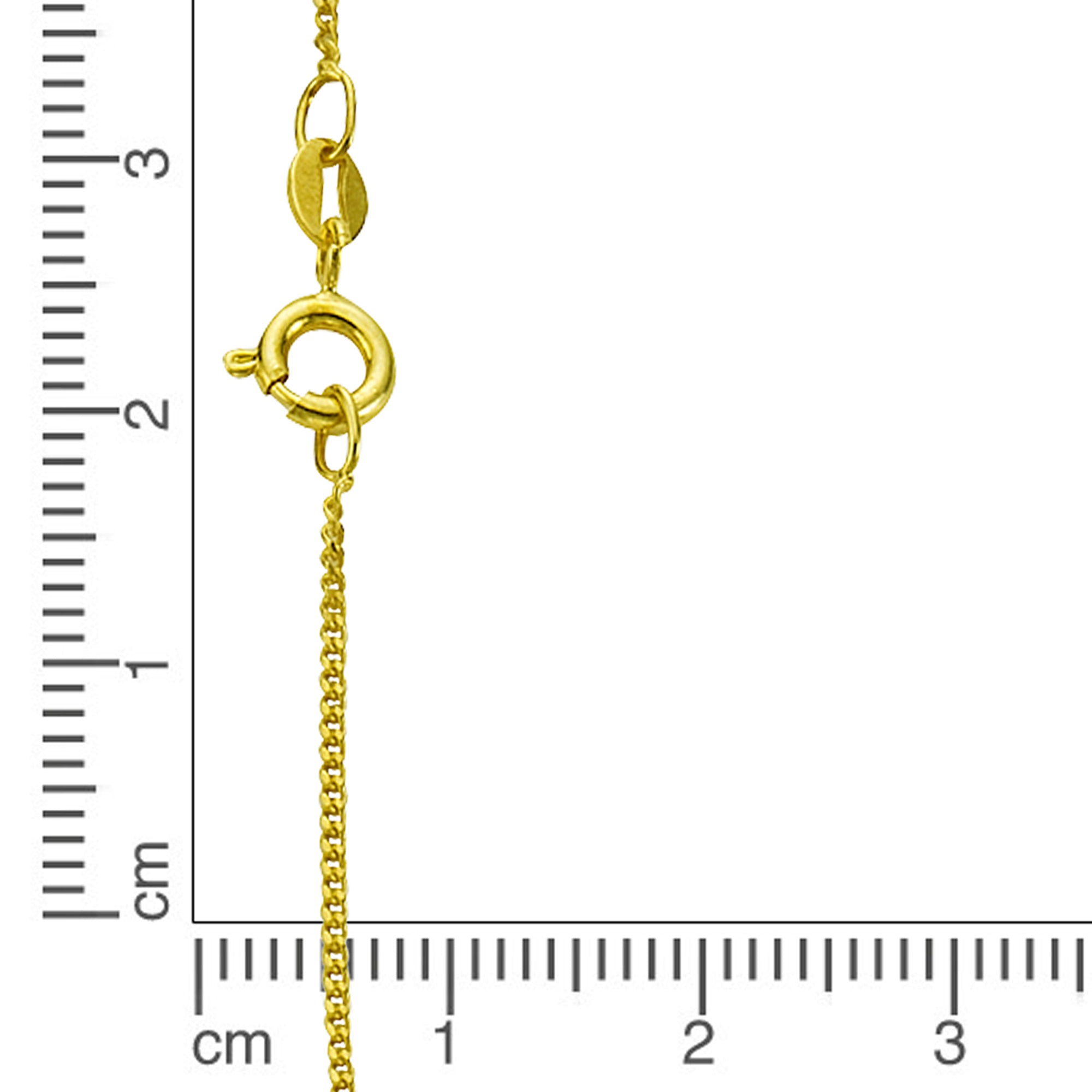 Kette Gold Damen ohne Anhänger – 925 Sterling Silber vergoldet – Panzerkette 45 cm