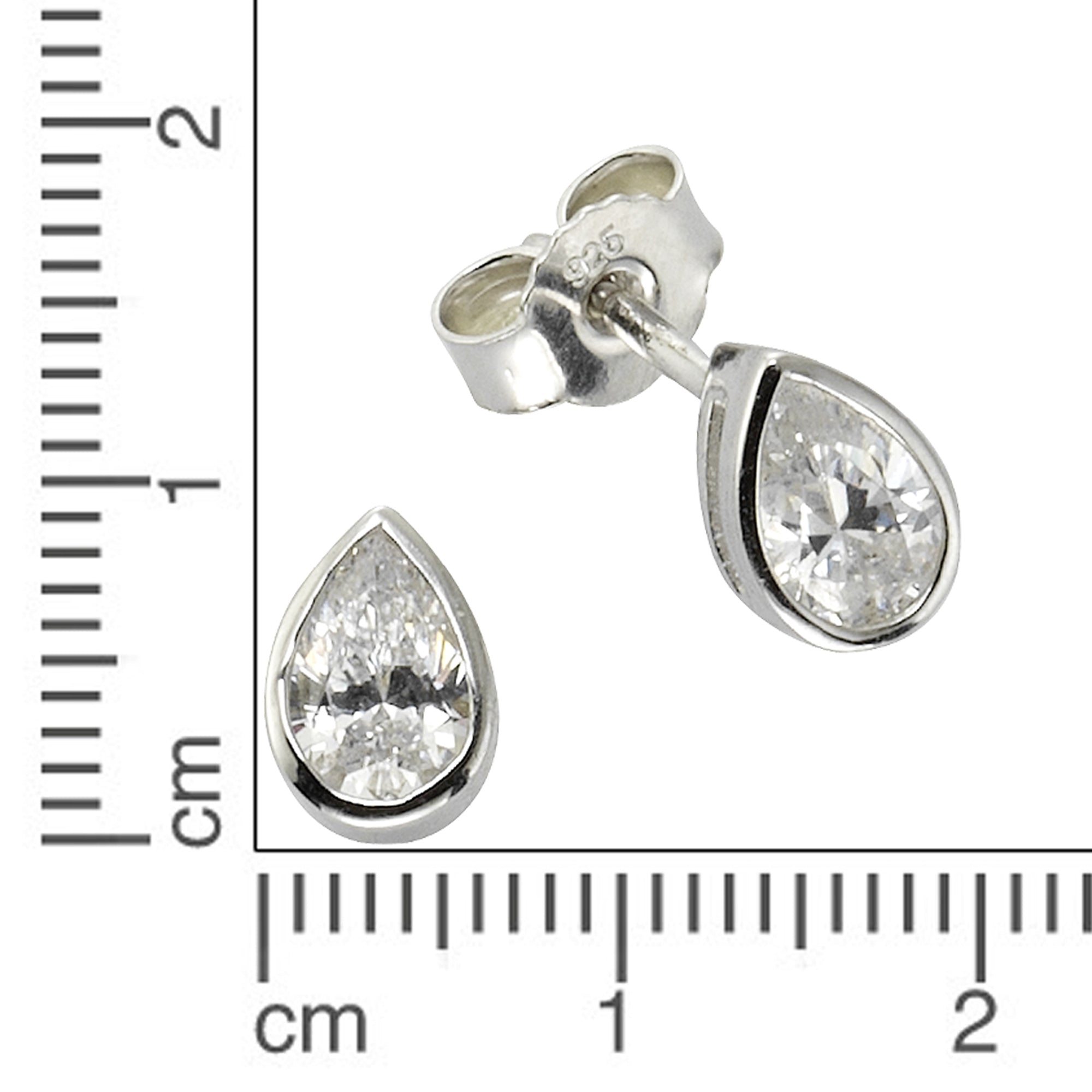 Ohrstecker 925/- Sterling Silber Zirkonia weiß