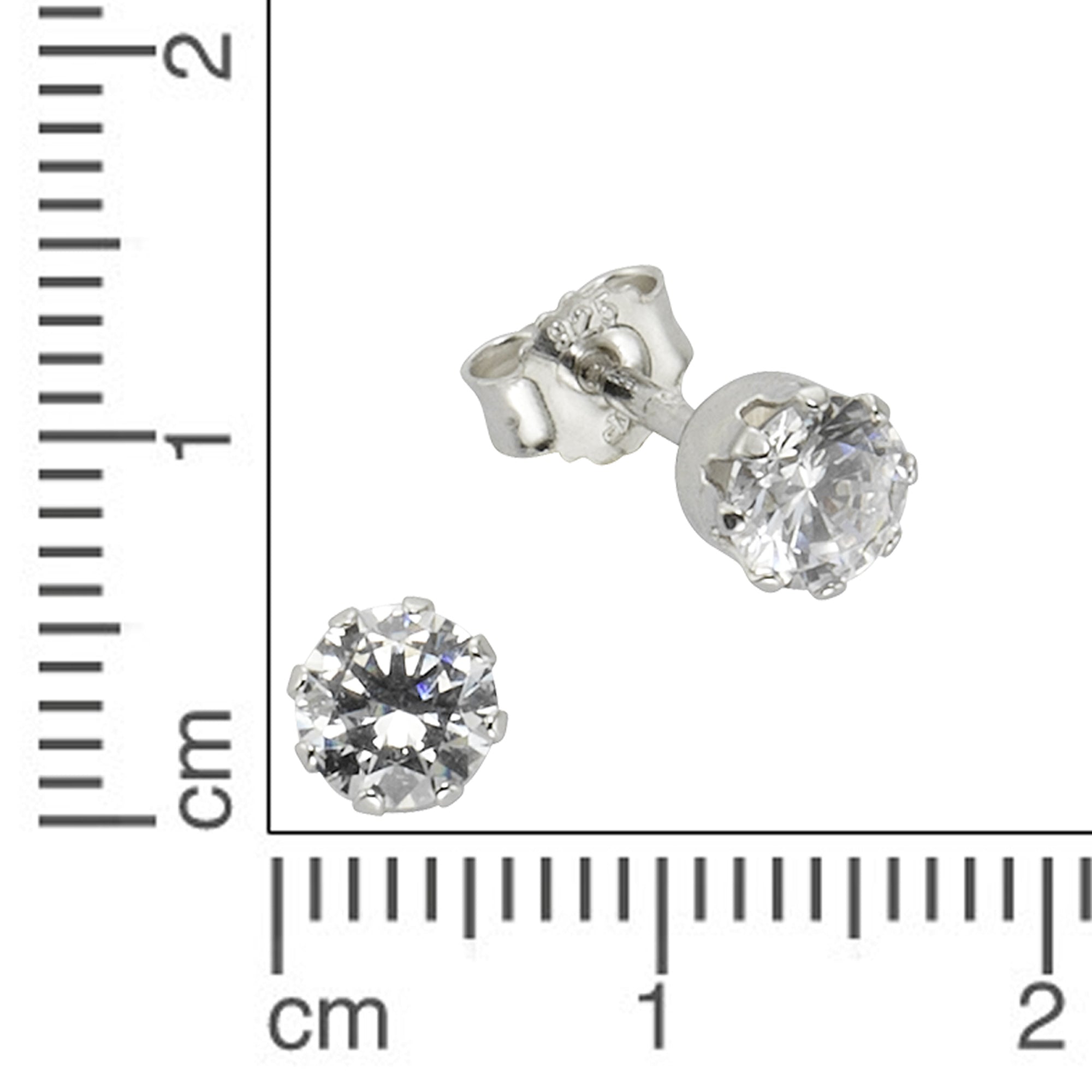 Ohrstecker Silber 925 Zirkonia weiß