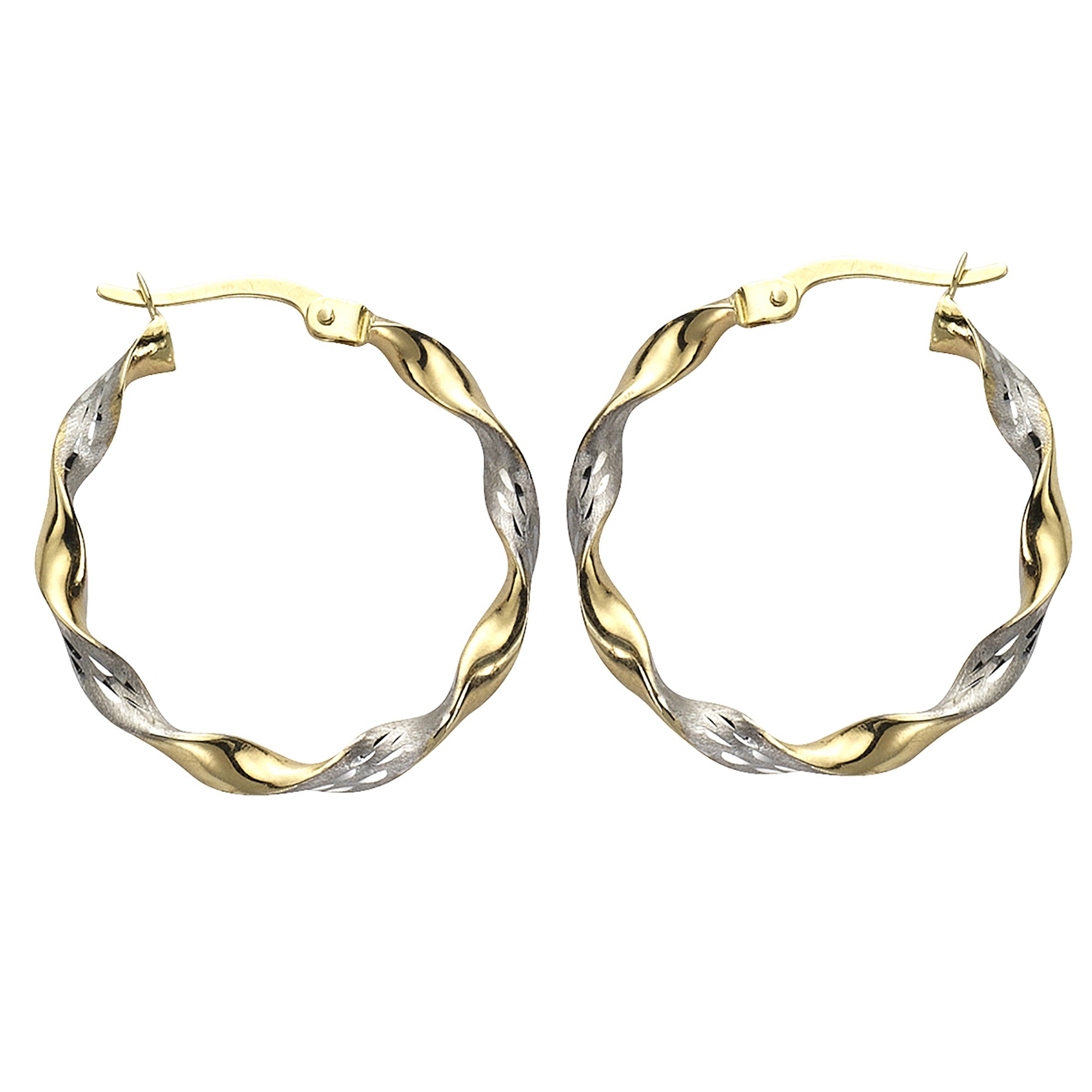 Ohrringe Gold 333 zweifarbig glanz matt
