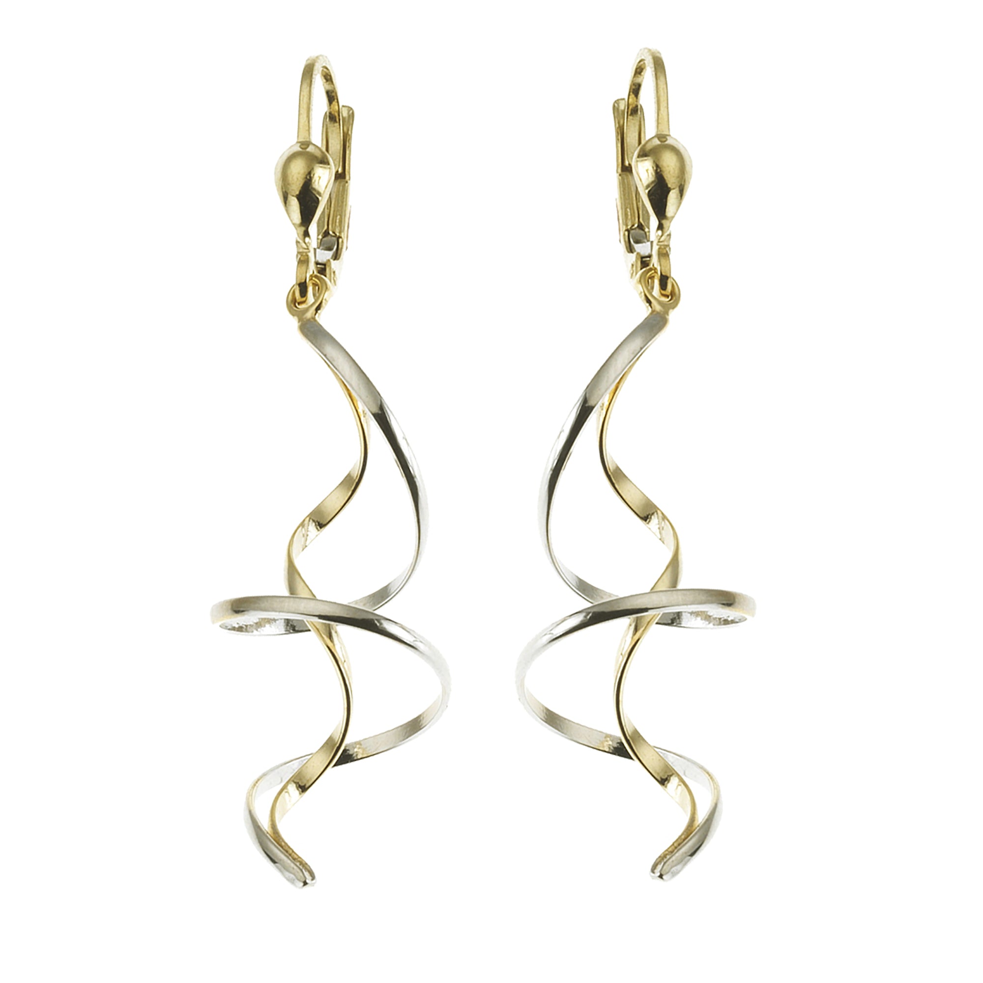 Ohrringe 333 Gold zweifarbig Spirale