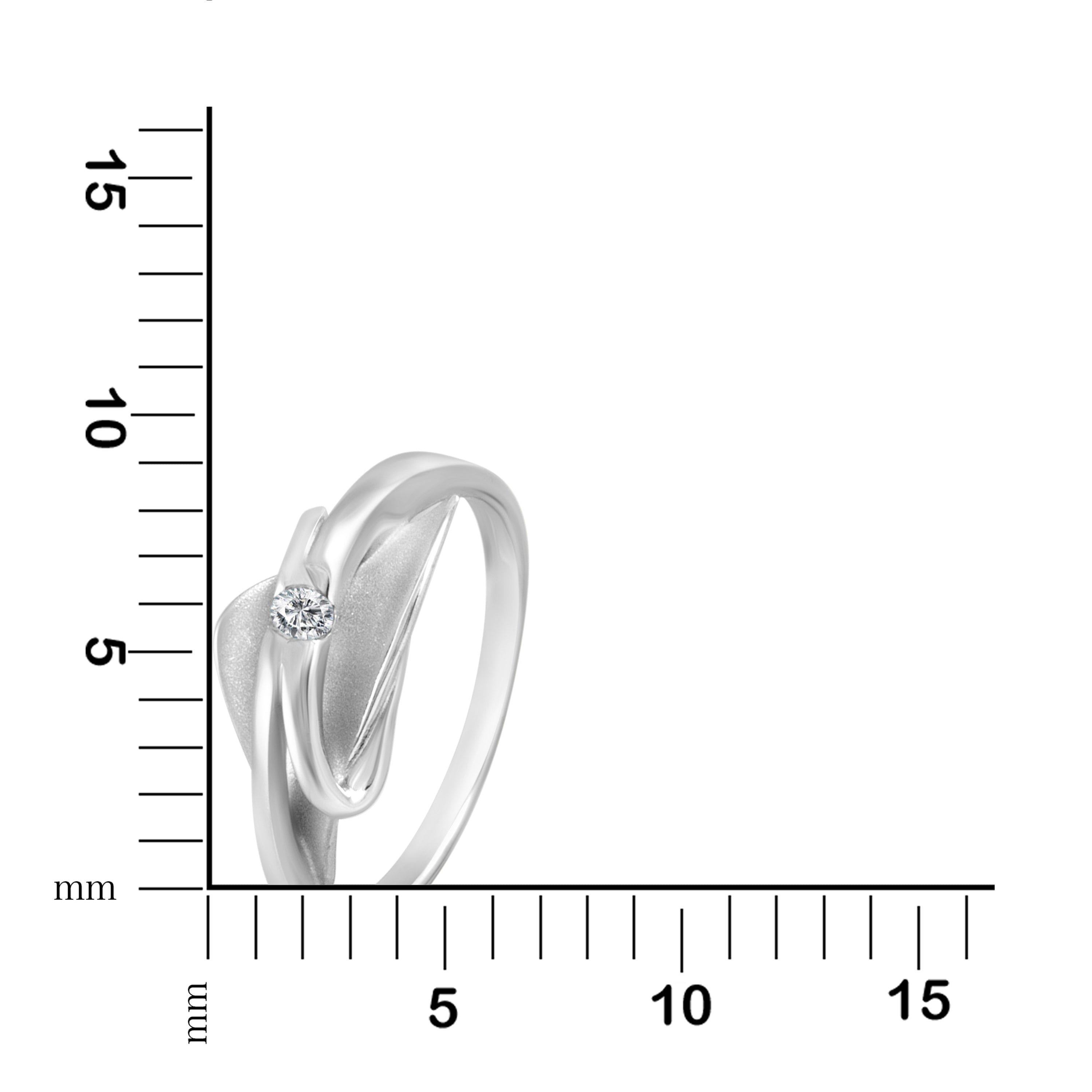 Ring Silber 925 rhodiniert Zirkonia - Ringgröße: 062 (19,7)