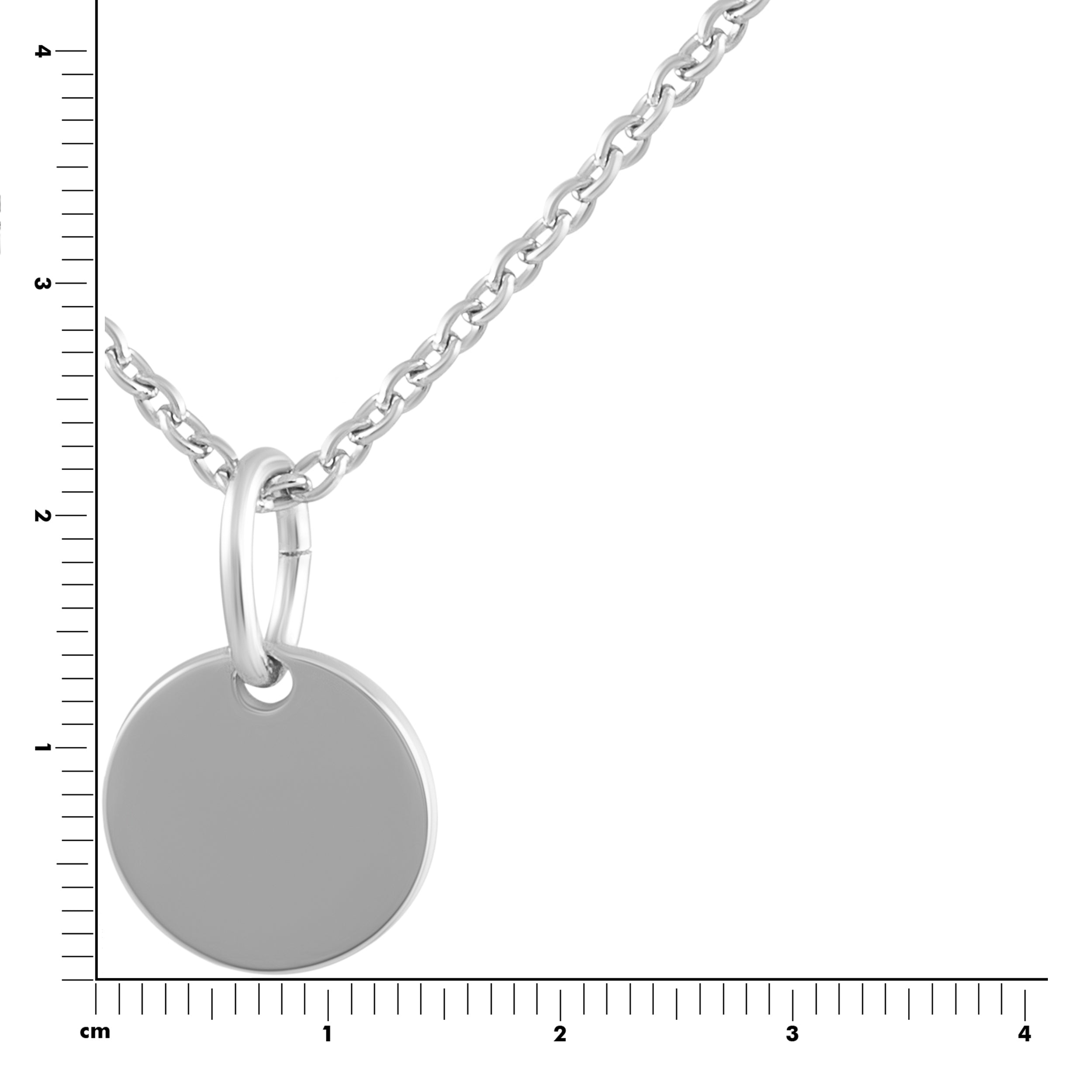 Anhänger mit Kette 925 Silber rhodiniert 10mm