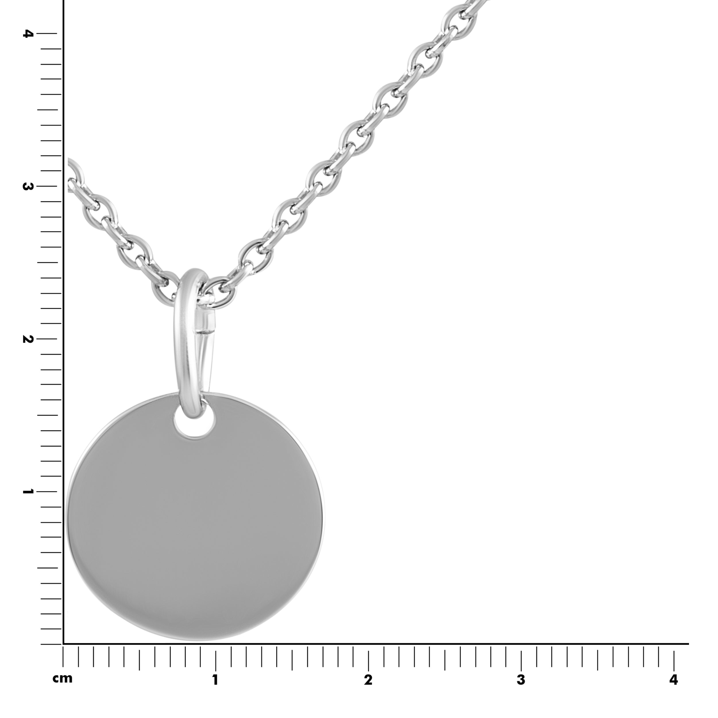 Anhänger mit Kette 925 Silber rhodiniert 12mm