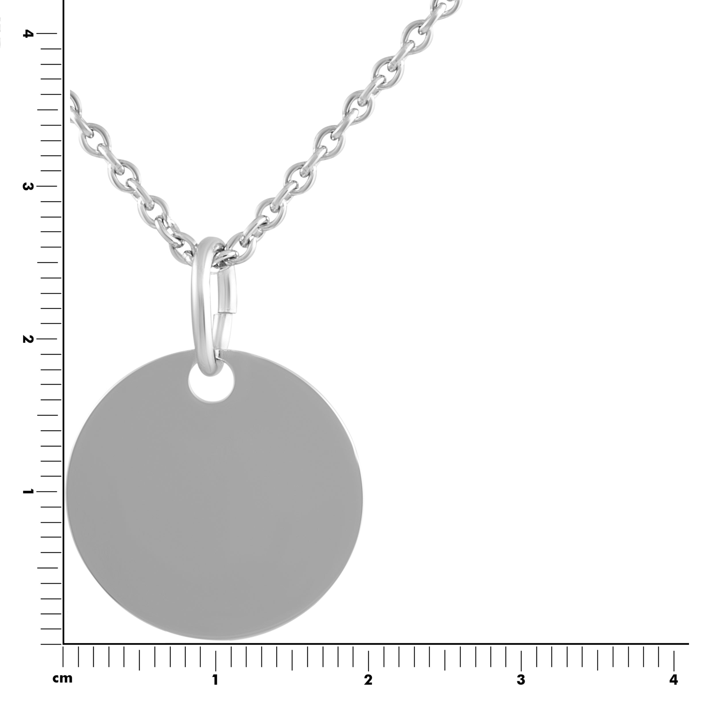 Anhänger mit Kette 925 Silber rhodiniert 15mm