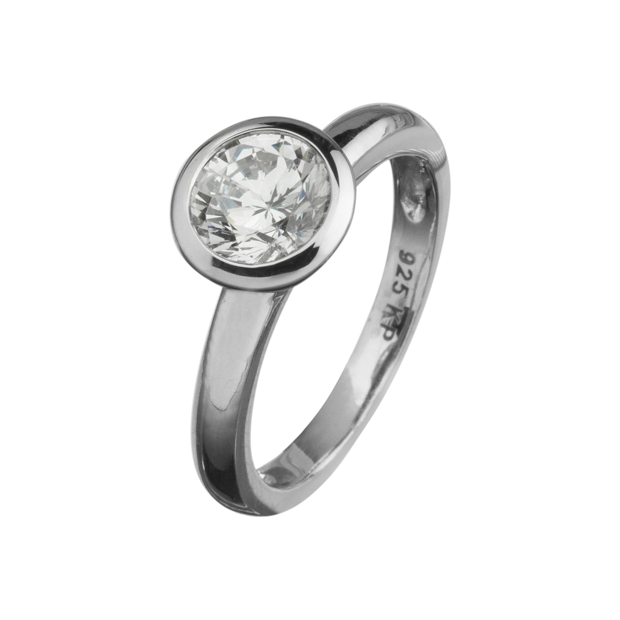 Ring Silber 925 Zirkonia weiß - Ringgröße: 058 (18,5)