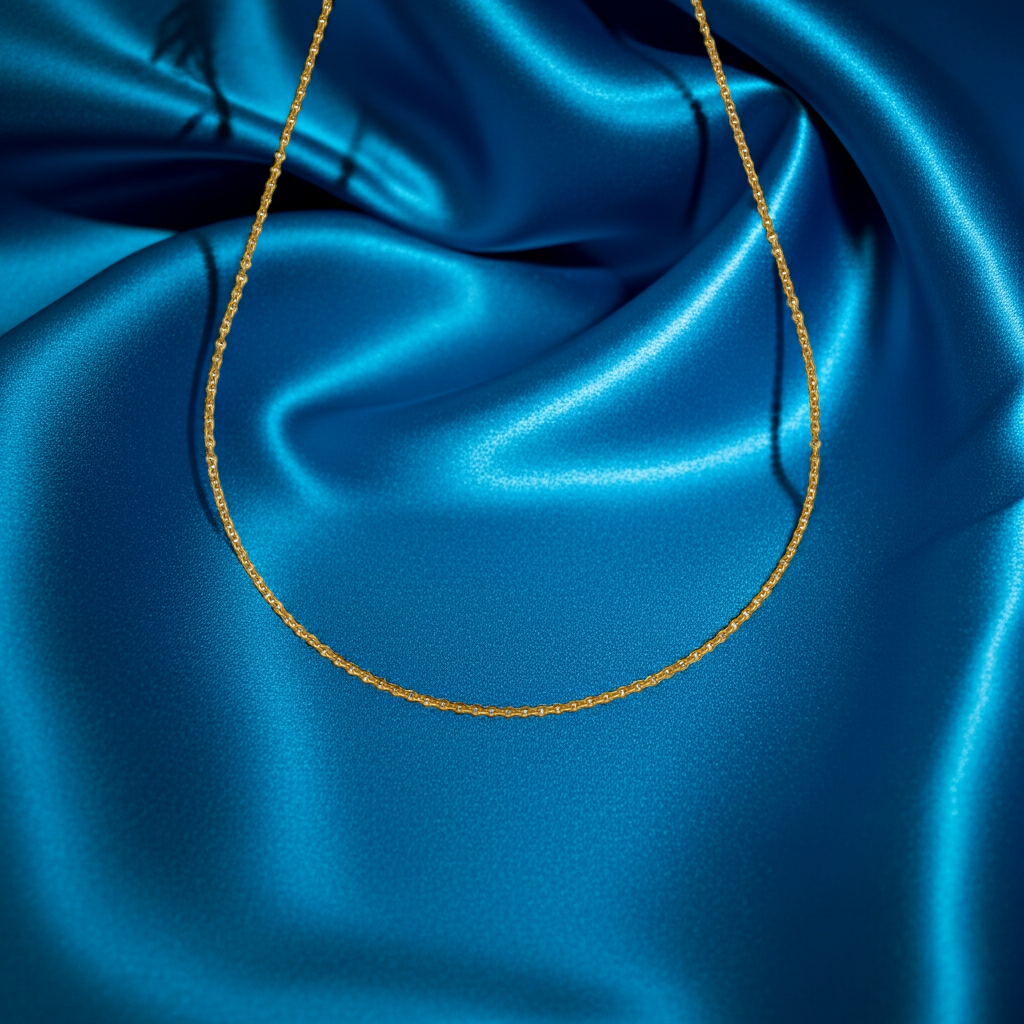 Kette Edelstahl gelb PVD beschichtet Rundanker 50cm